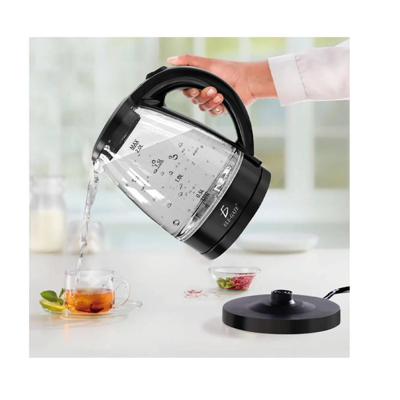 Tetera electrica de Vidrio de boro 2 Litros .