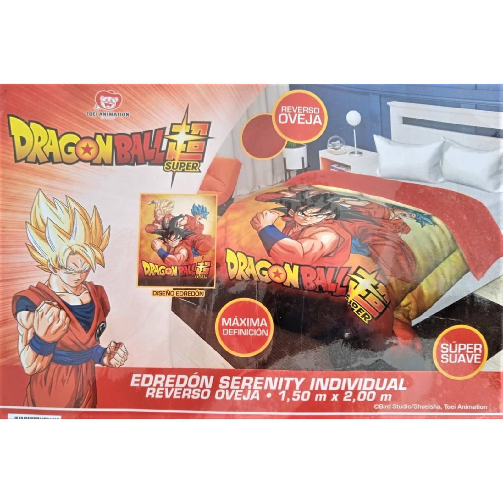 Edredon Individual Reverso Borrega Dragon Ball 150 x200cm