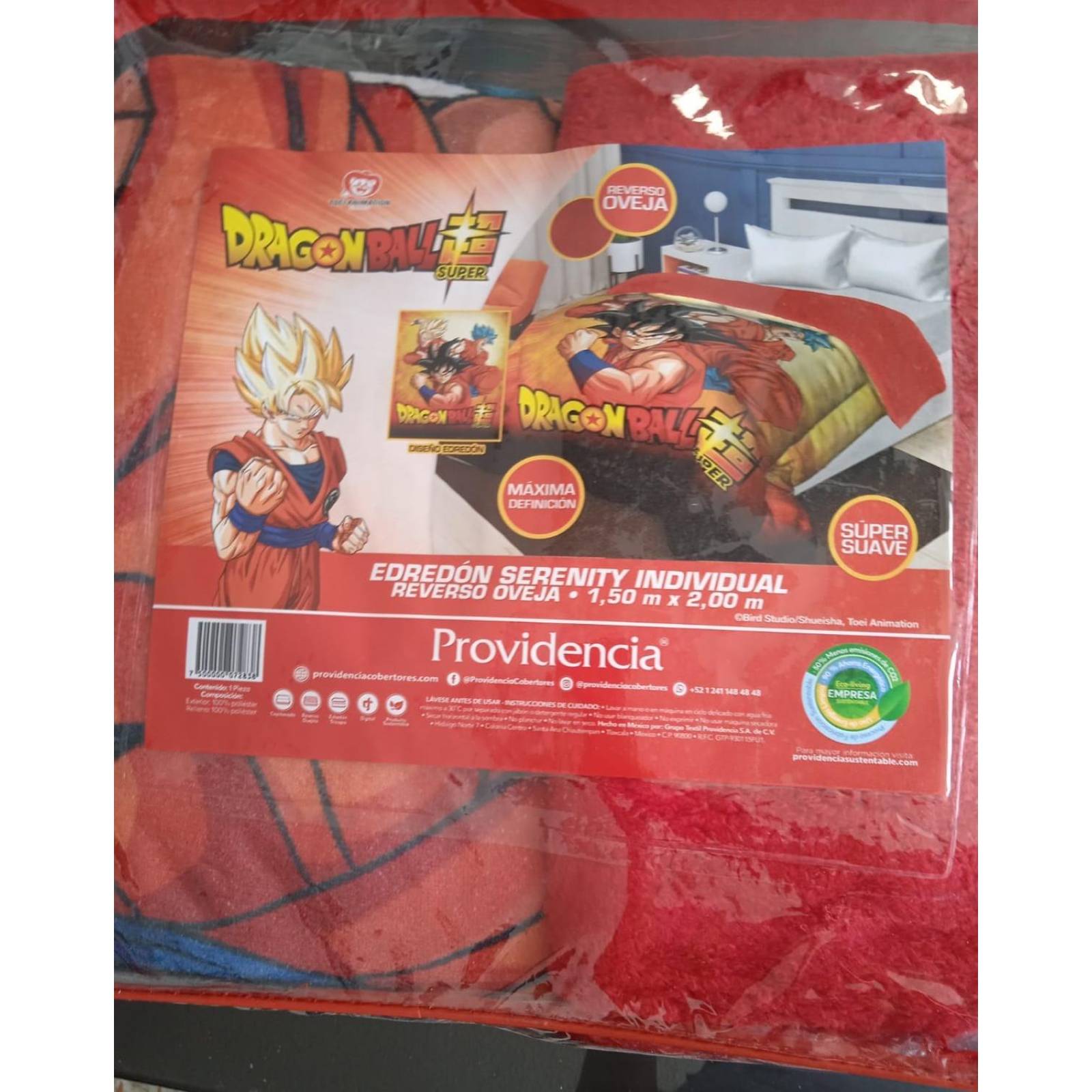 Edredon Individual Reverso Borrega Dragon Ball 150 x200cm