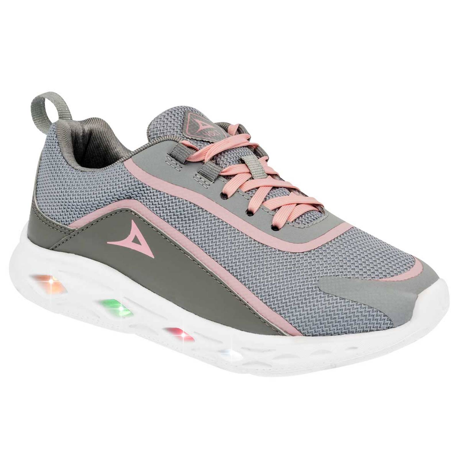 Tenis pirma gris online con rosa