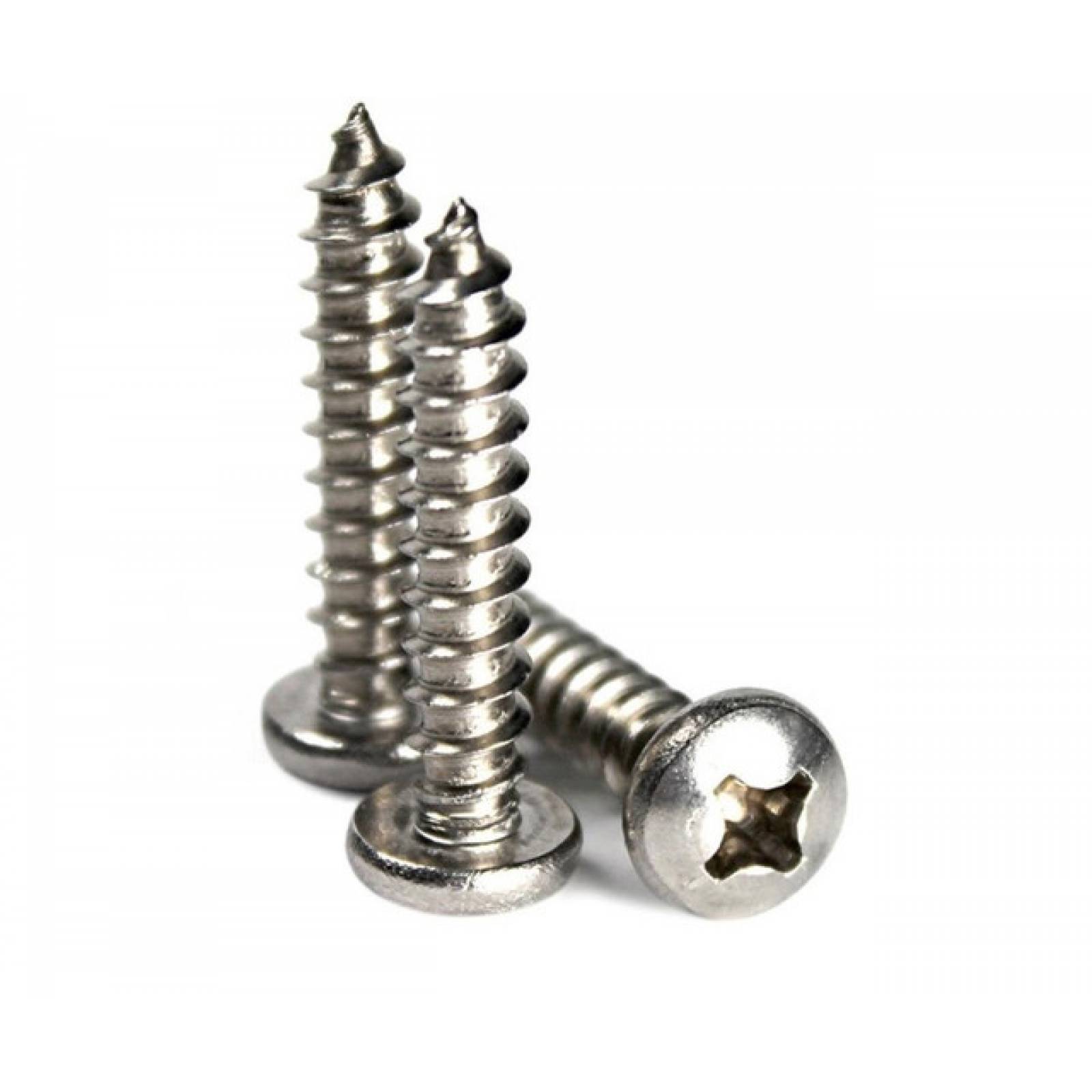 #10 X 1" Pija Cabeza Fijadora Phillips Inox.