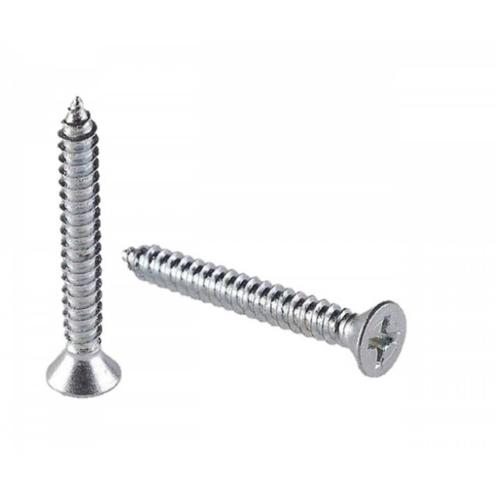 #4 X 3/8" Pija Cabeza Plana Inox.