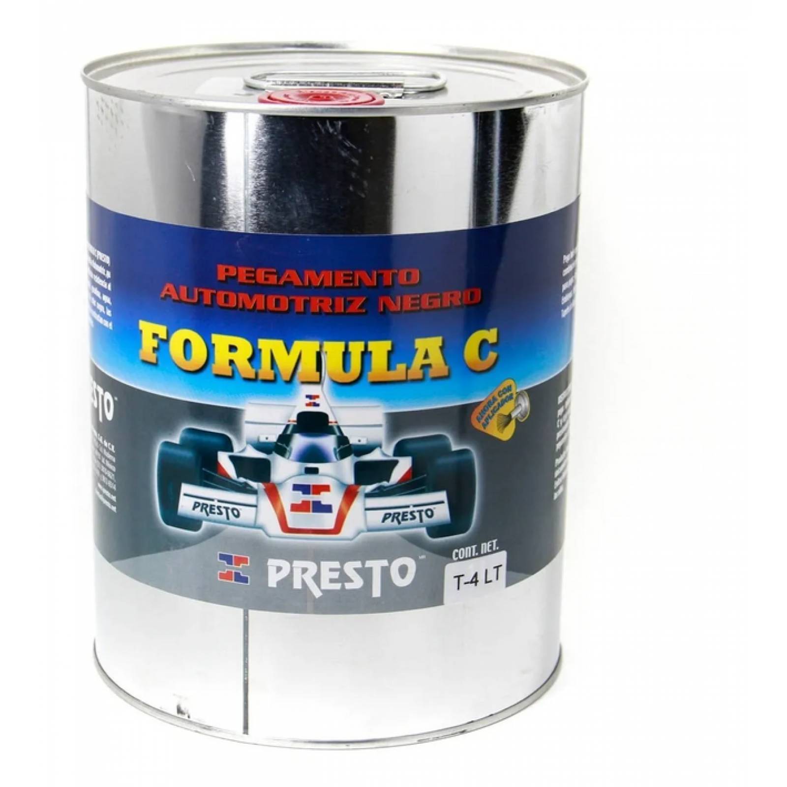 Pegamento Automotriz Negro Presto- Formula C - Lata 4 Lt