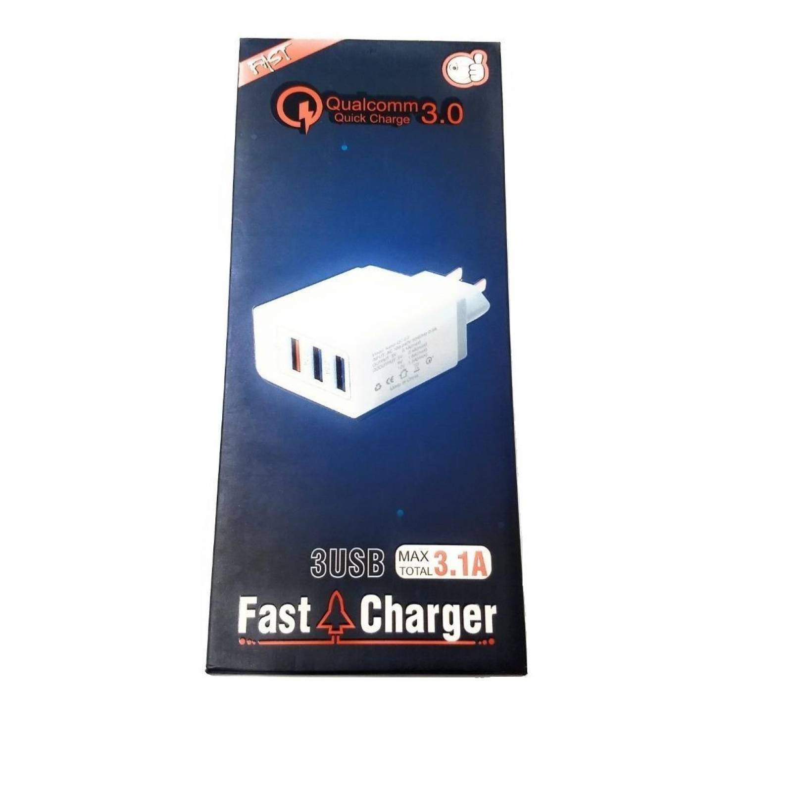 Cargador Rapido Usb 3 Puertos 2.4a 1.8a 1.5a Accesorio