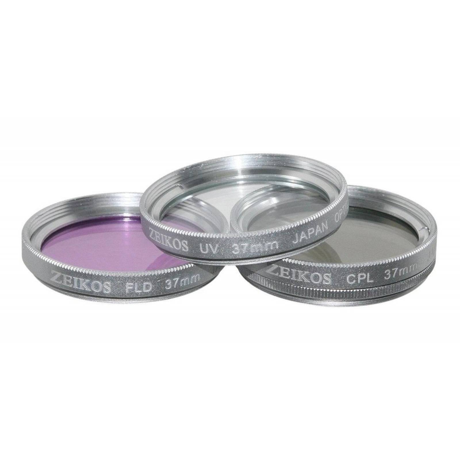 Kit De Filtros 37mm Uv Cpl Fld Con Estuche Fotografia