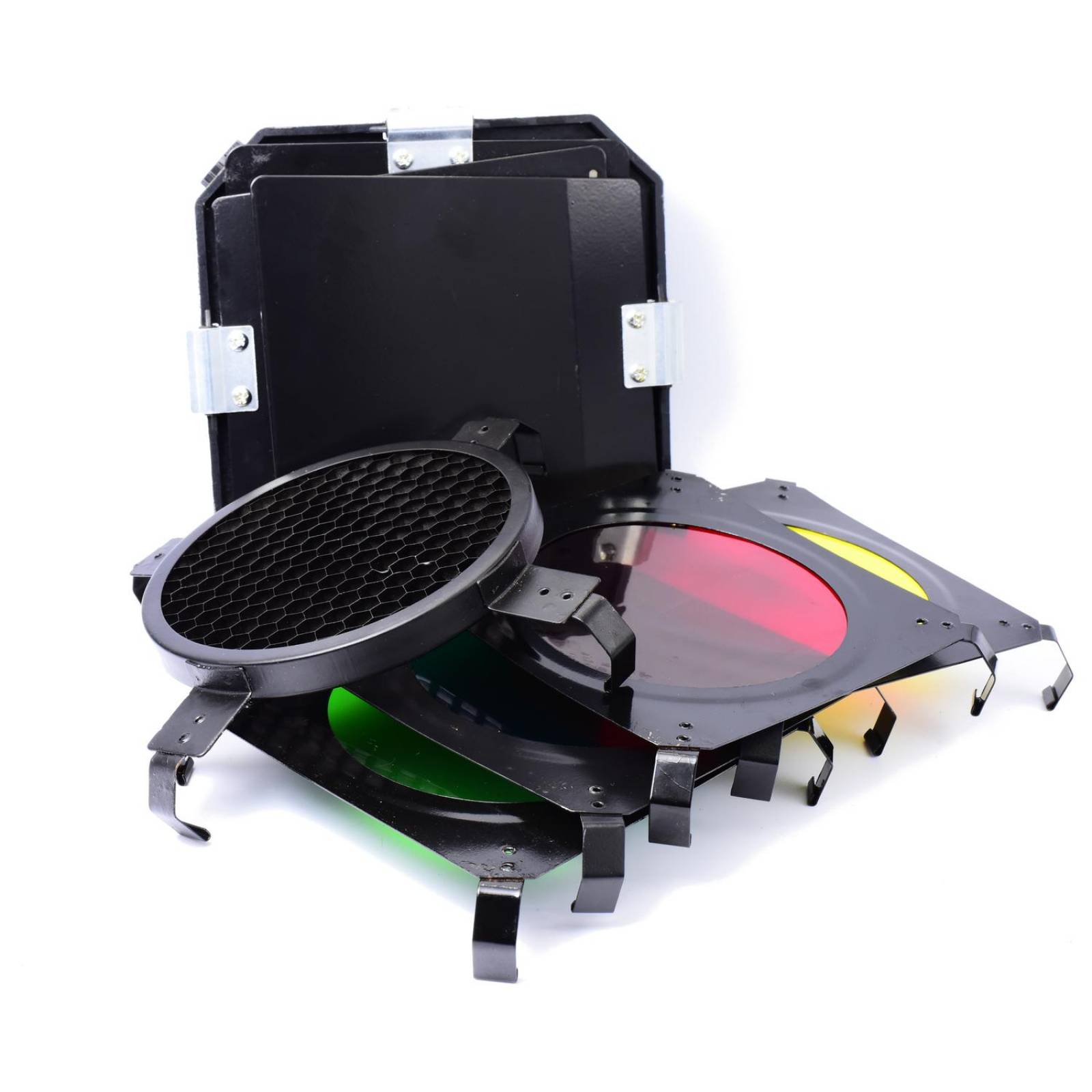 Barn Door Y Rejilla Tipo Panal Y 4 Filtros De Gel 4 Pulgadas Fotografia