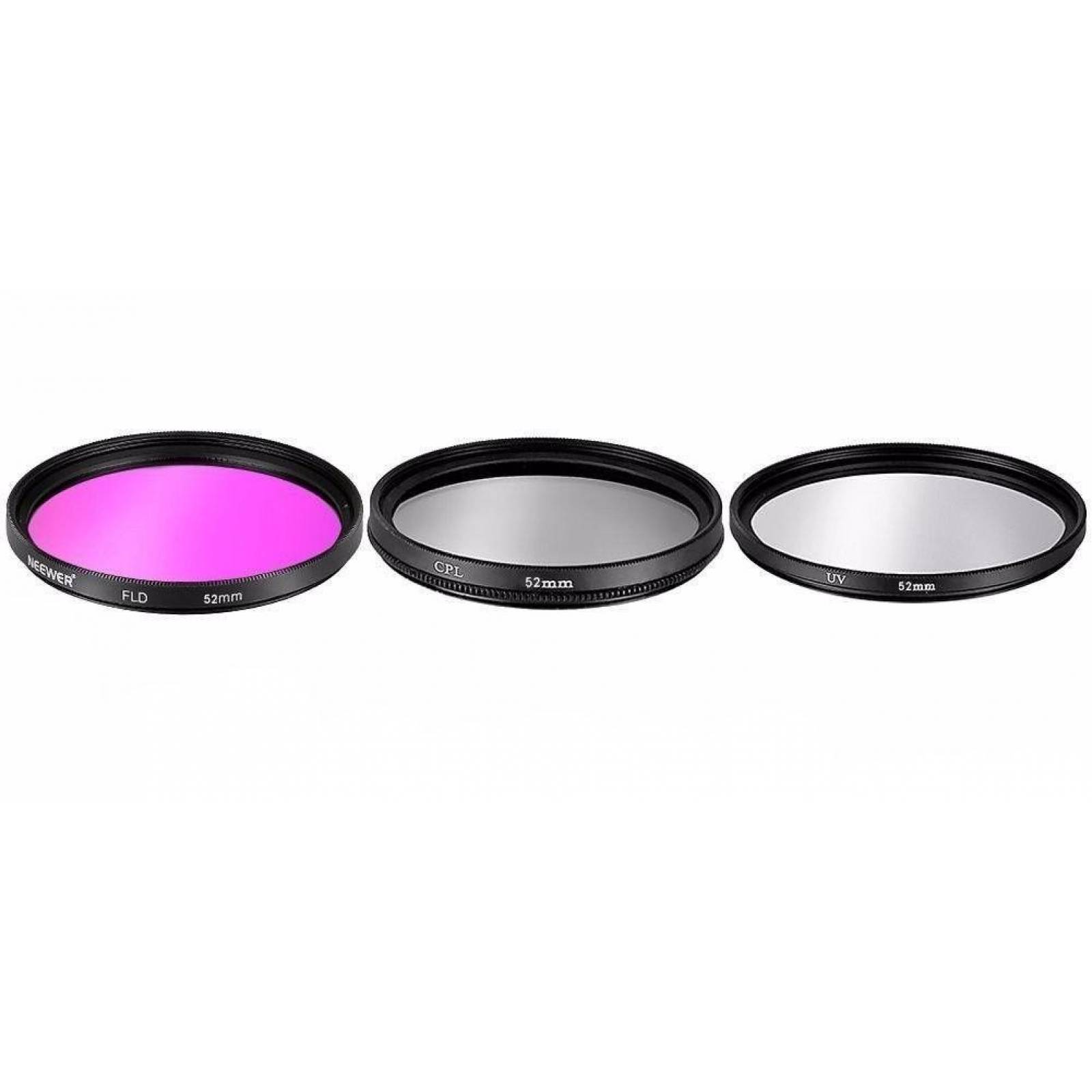 Kit De 3 Filtros 52mm Uv- Cpl- Fld Fotografia