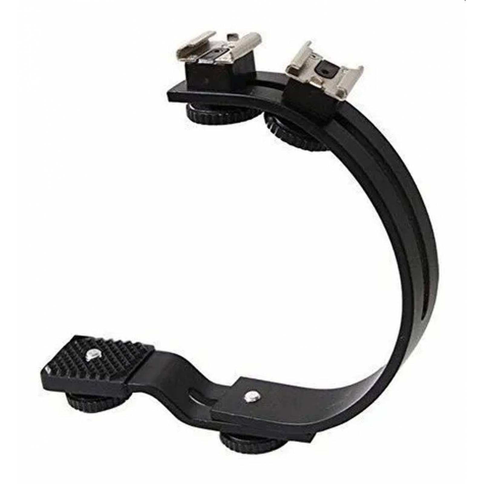 Bracket Con Dos Hotshoe Y 2 Tornillos Fotografia