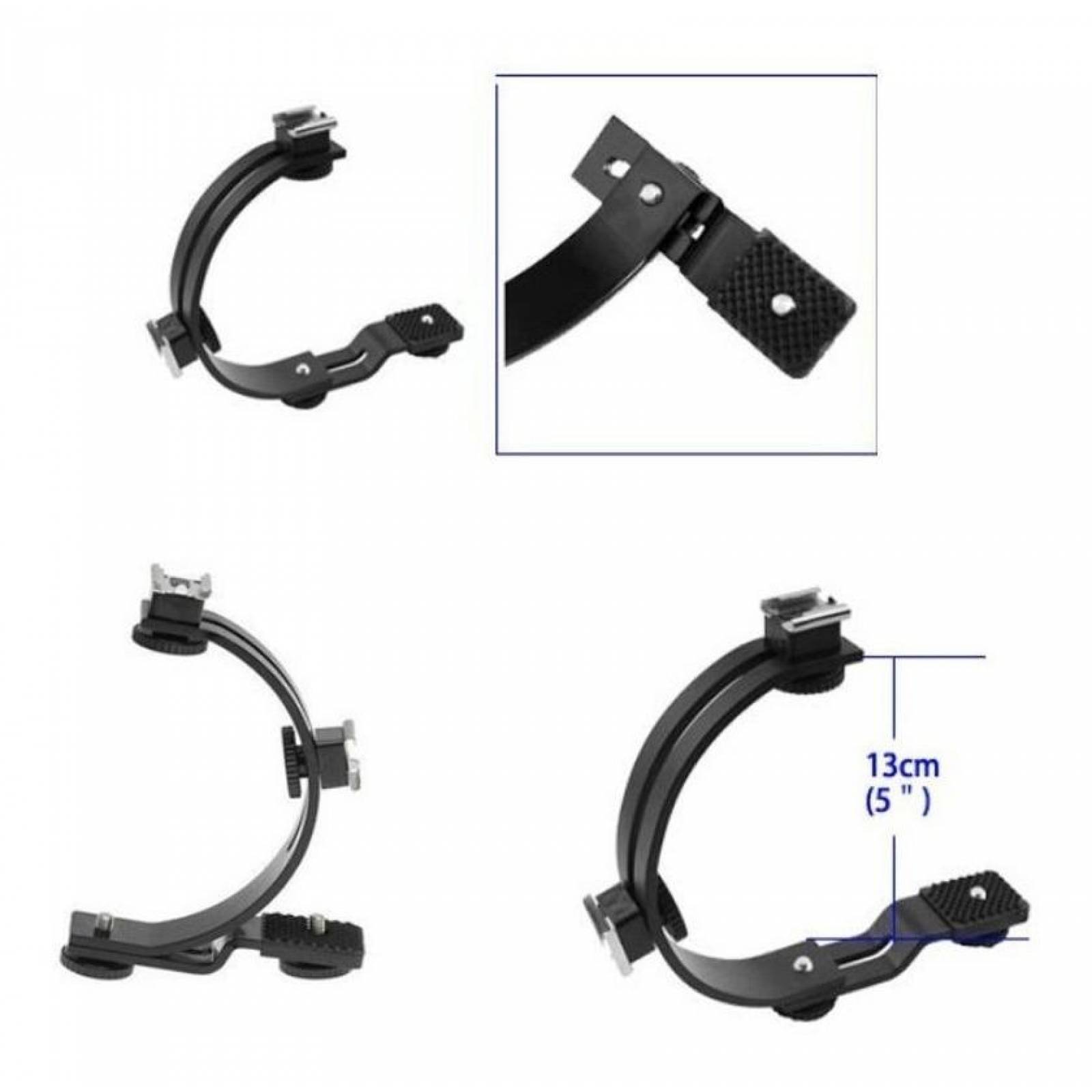 Bracket Con Dos Hotshoe Y 2 Tornillos Fotografia