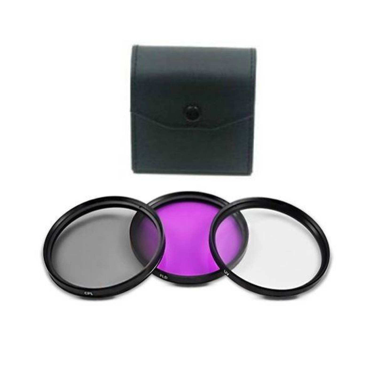 Kit De Filtros De 52mm Uv Cpl Fld C Estuche Fotografia
