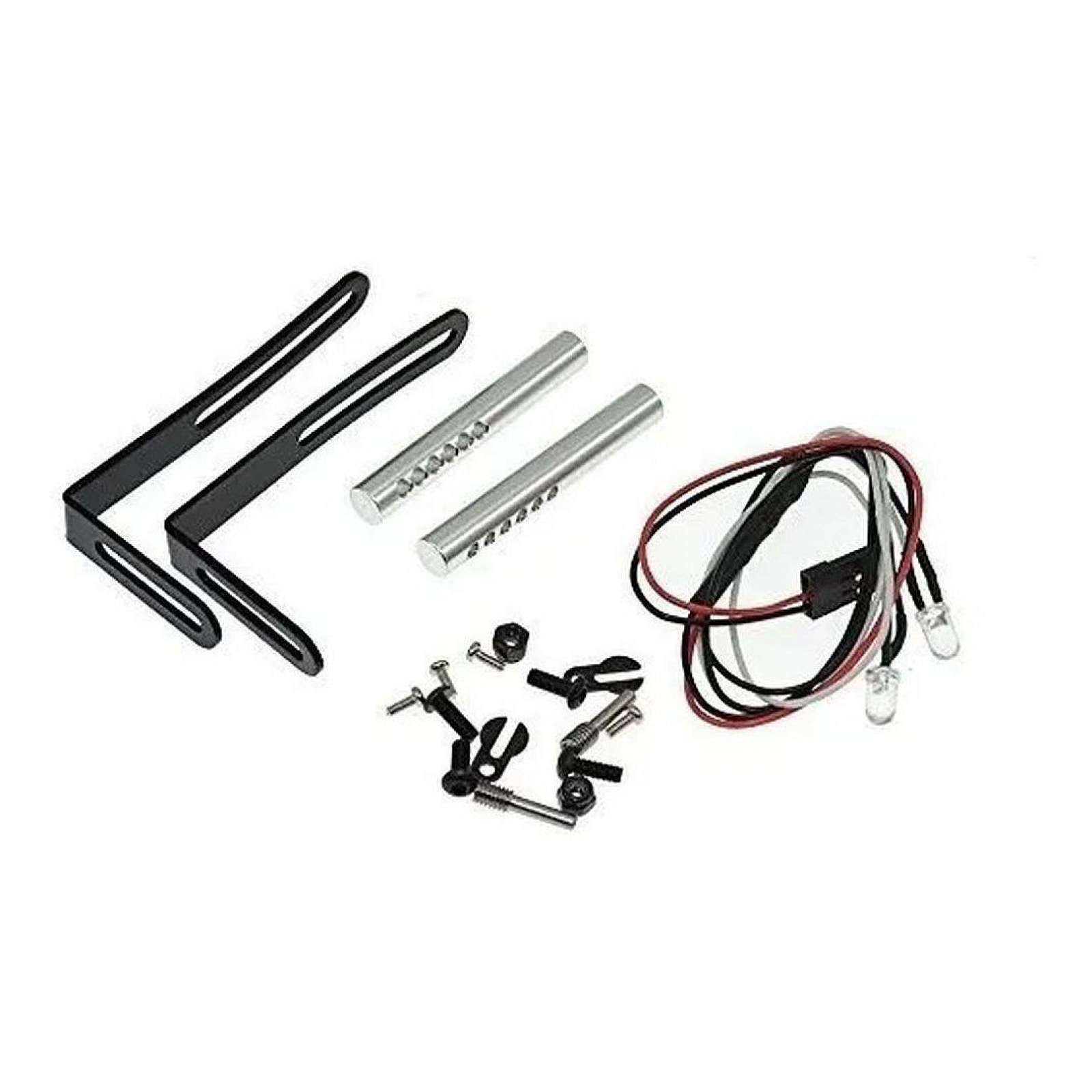 1/10 Front Bumper Bull Bar Con Faros Led Winch Mount Juguete