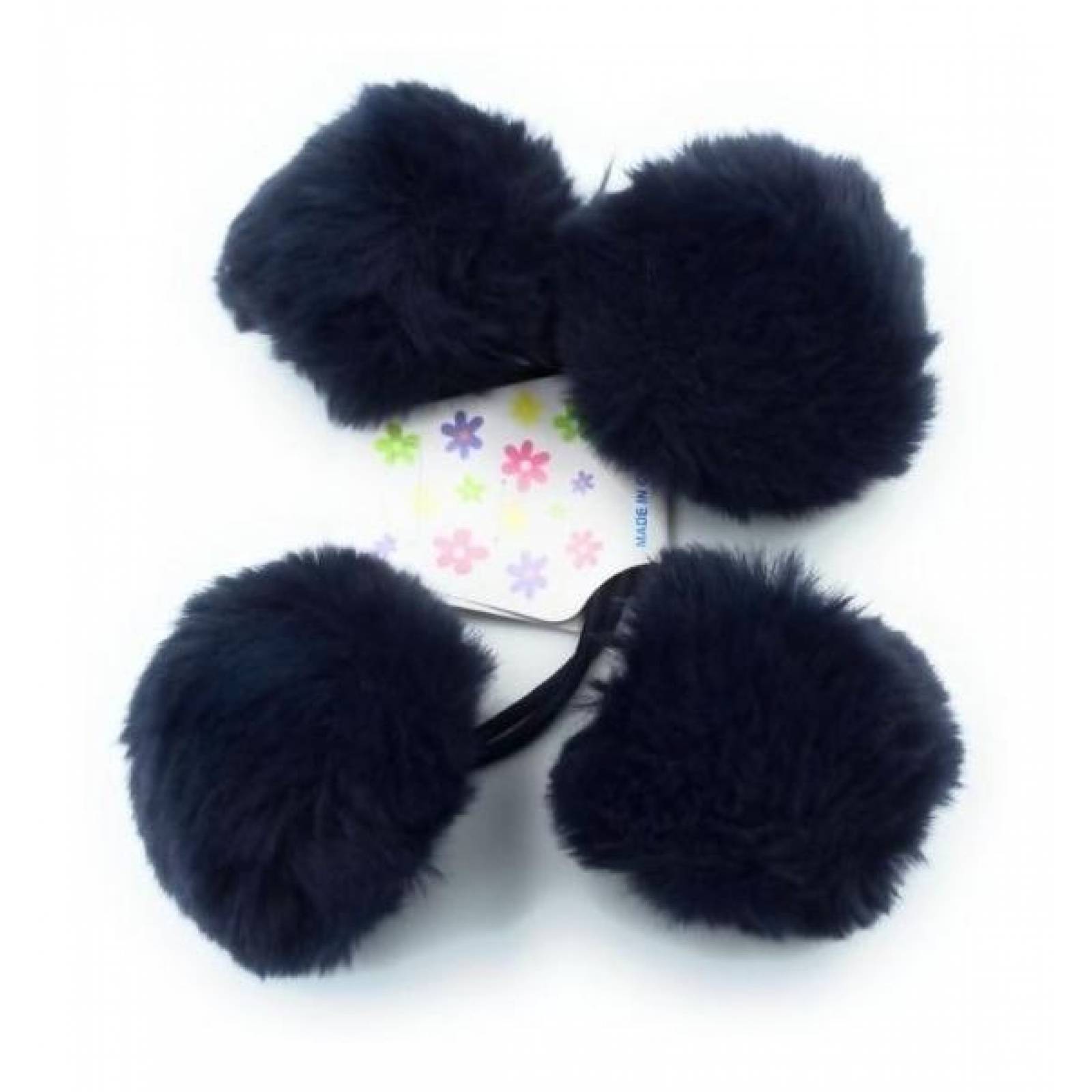 Coletero Liga Suave Pompom Accesorio Para Cabello Colores Azul oscuro Azul fuerte