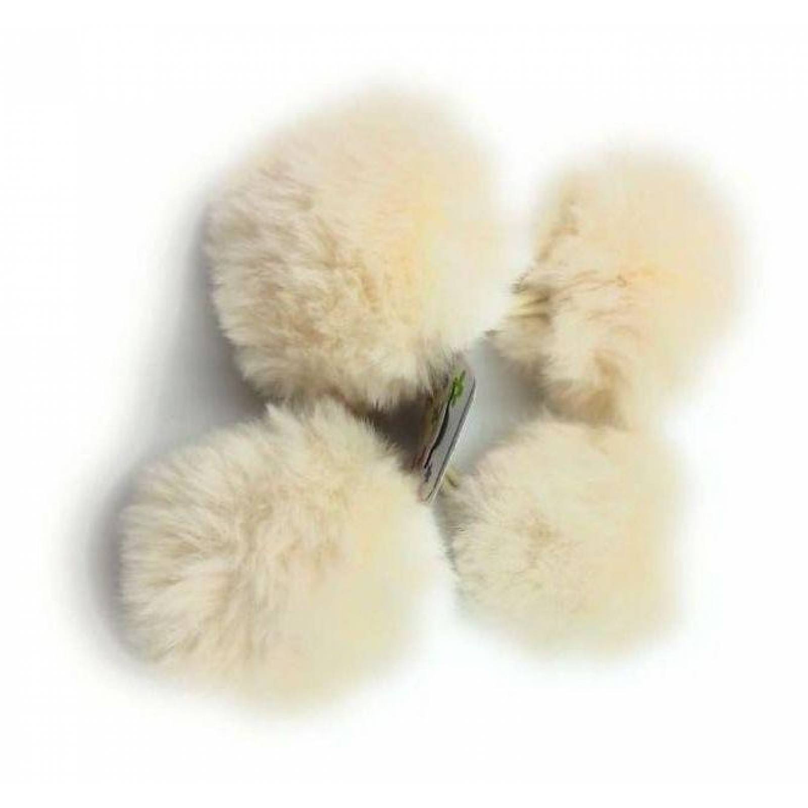 Coletero Liga Suave Pompom Accesorio Para Cabello Colores Beige Hueso