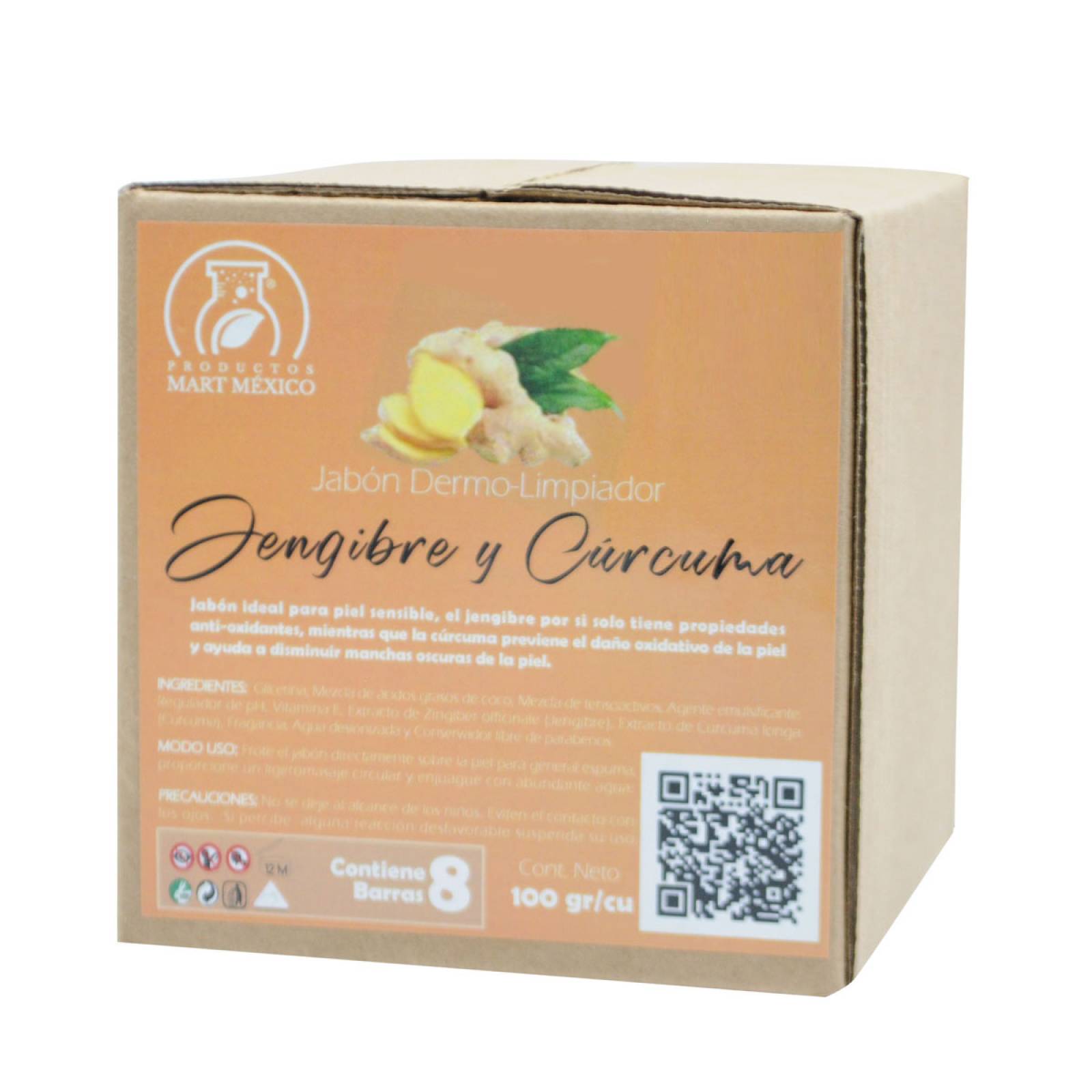 Jabón Artesanal De Jengibre & Cúrcuma (8 Piezas)