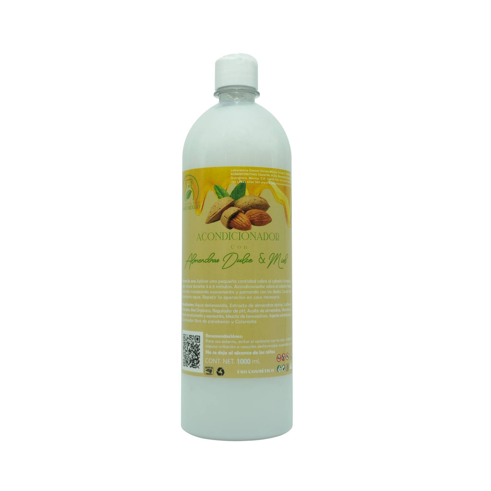 Acondicionador De Almendras Dulces & Miel Orgánica Cabellos Seco (1 Litro)
