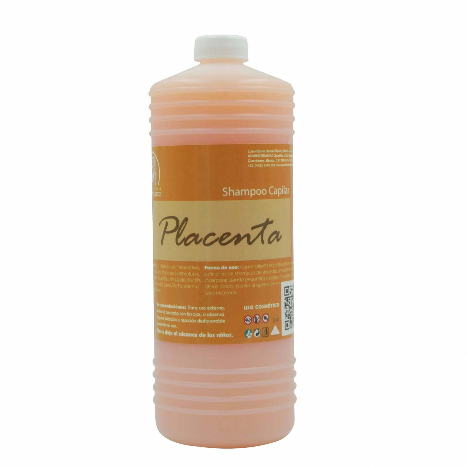 Shampoo Capilar De Placenta Vegetal Nutre Y Restaura 1 Litro
