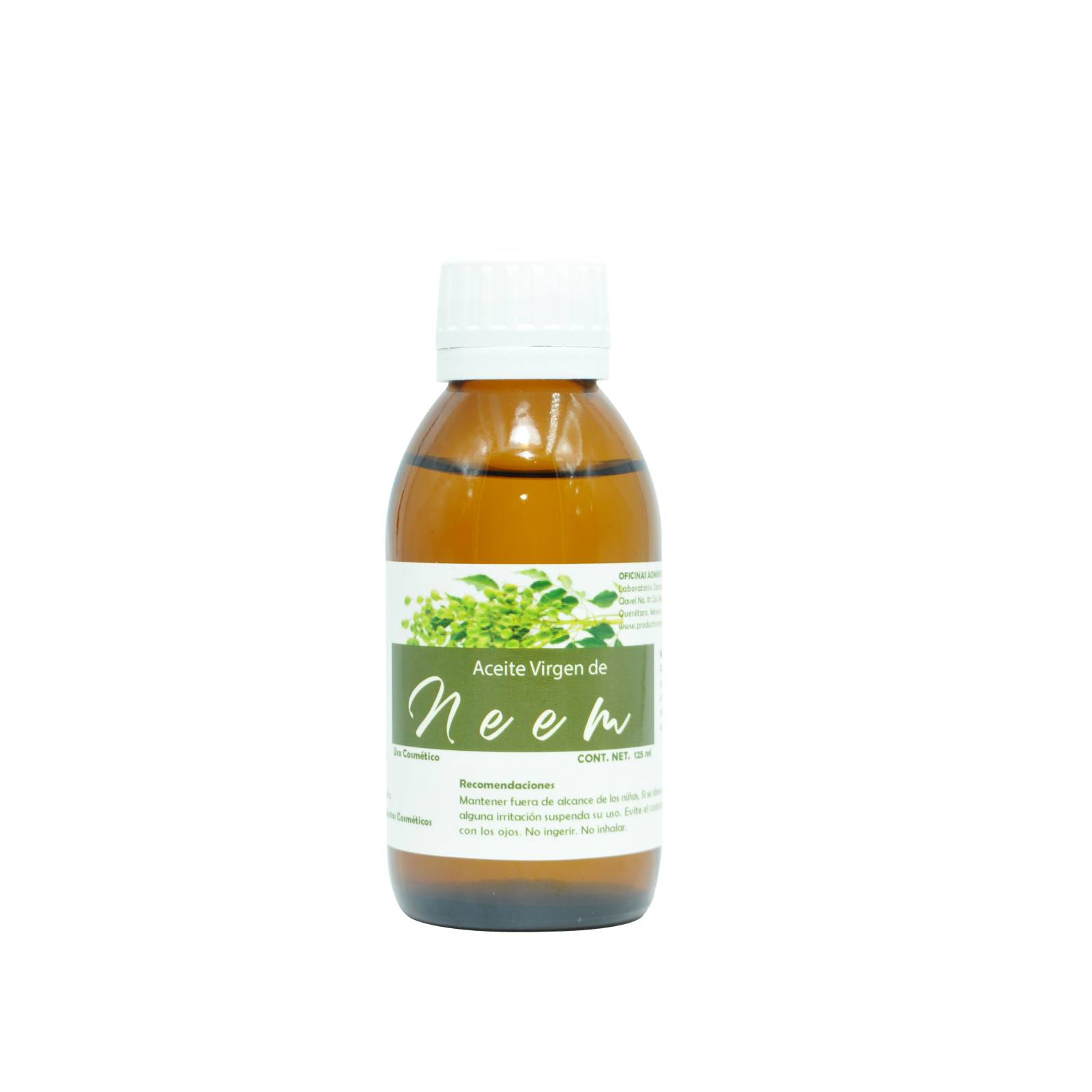 Aceite Neem Cosmético Orgánico Piel Seca Presión En Frío 125 Ml
