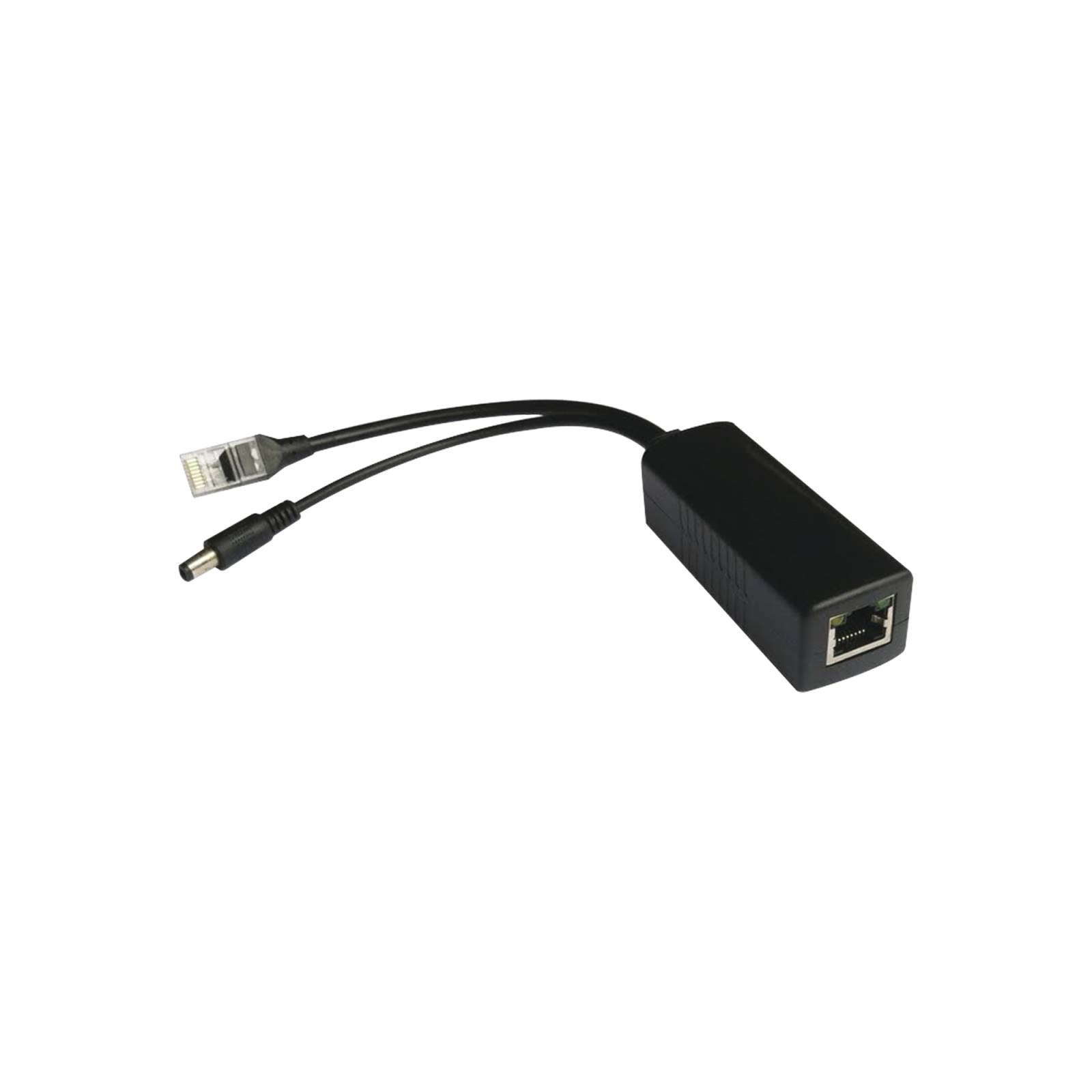 Cable divisor PoE pasivo de 48-55 Vcd @ 12 Vcd, 2 A. Aplicaciones como adaptar micrófonos en cámaras IP