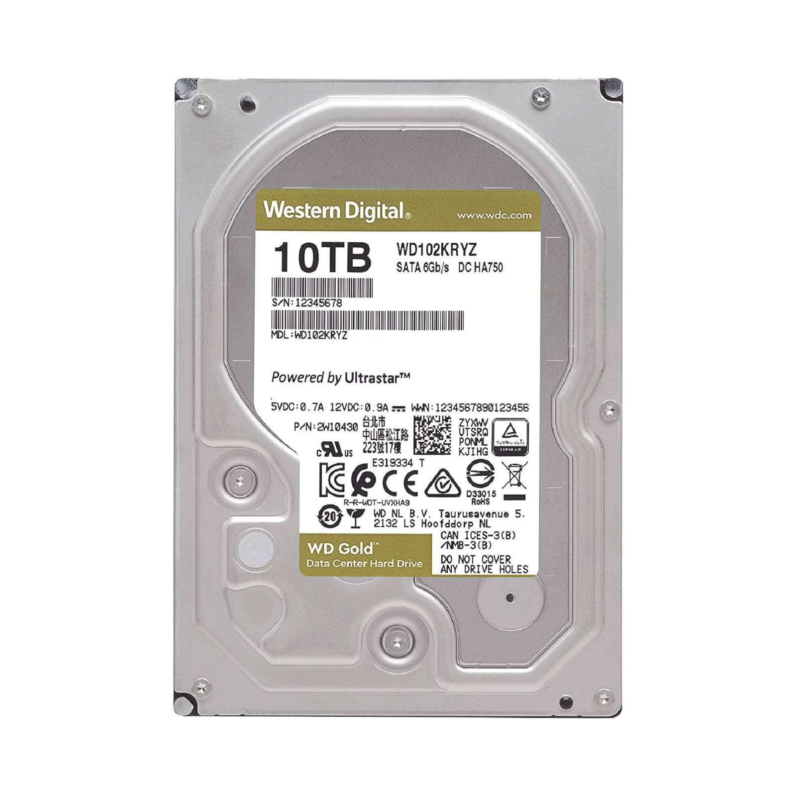 Disco duro WD 10TB / 7200RPM / Optimizado NAS y DataCenter / HelioSeal