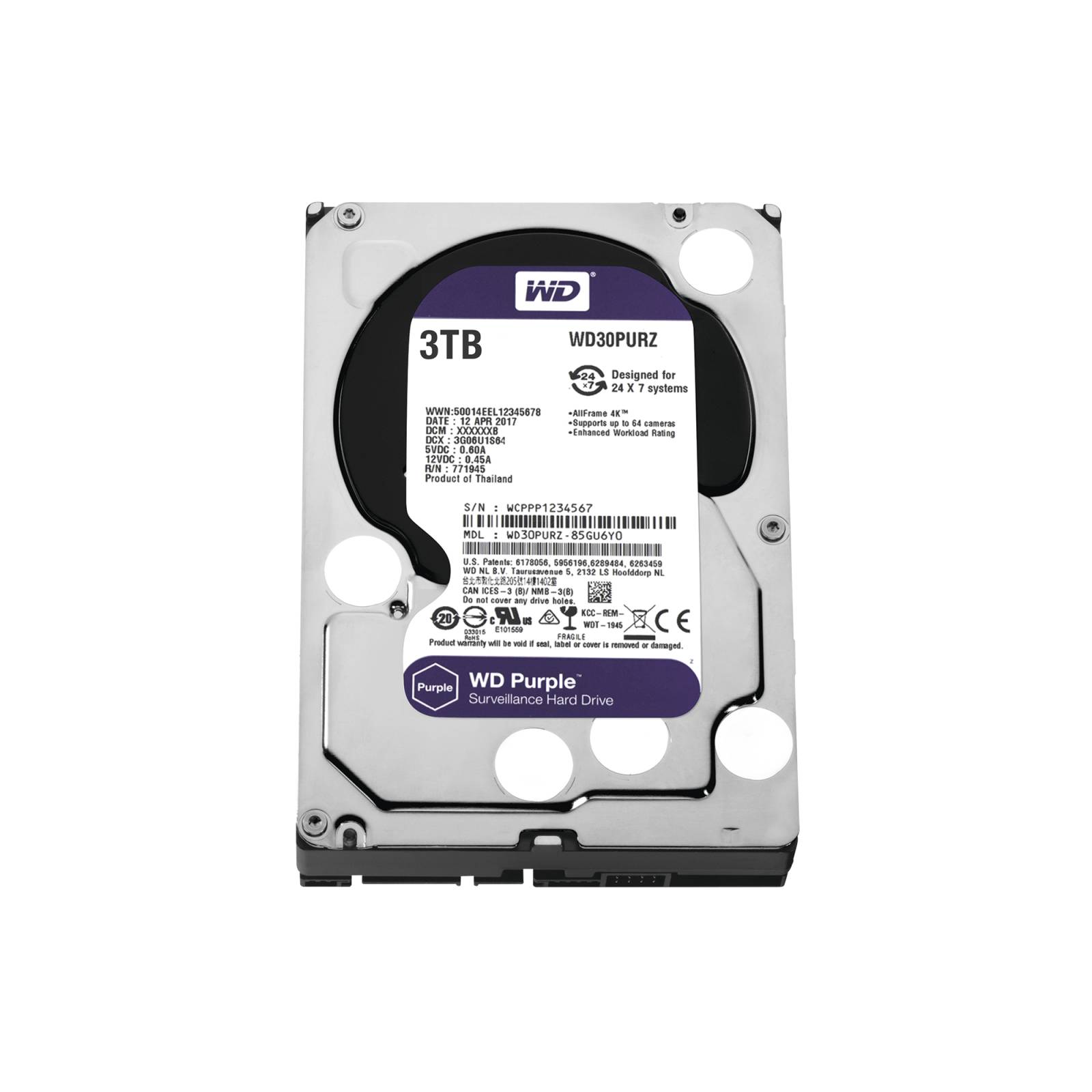 Disco Duro PURPLE de 3TB / Para Videovigilancia