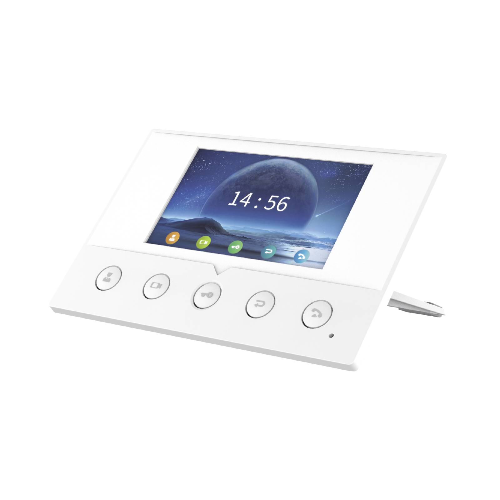 Monitor IP/SIP para interior, Wi-Fi, pantalla a color de 4.3, audio de 2 vías, PoE, 8 interfaces de entrada de alarma.