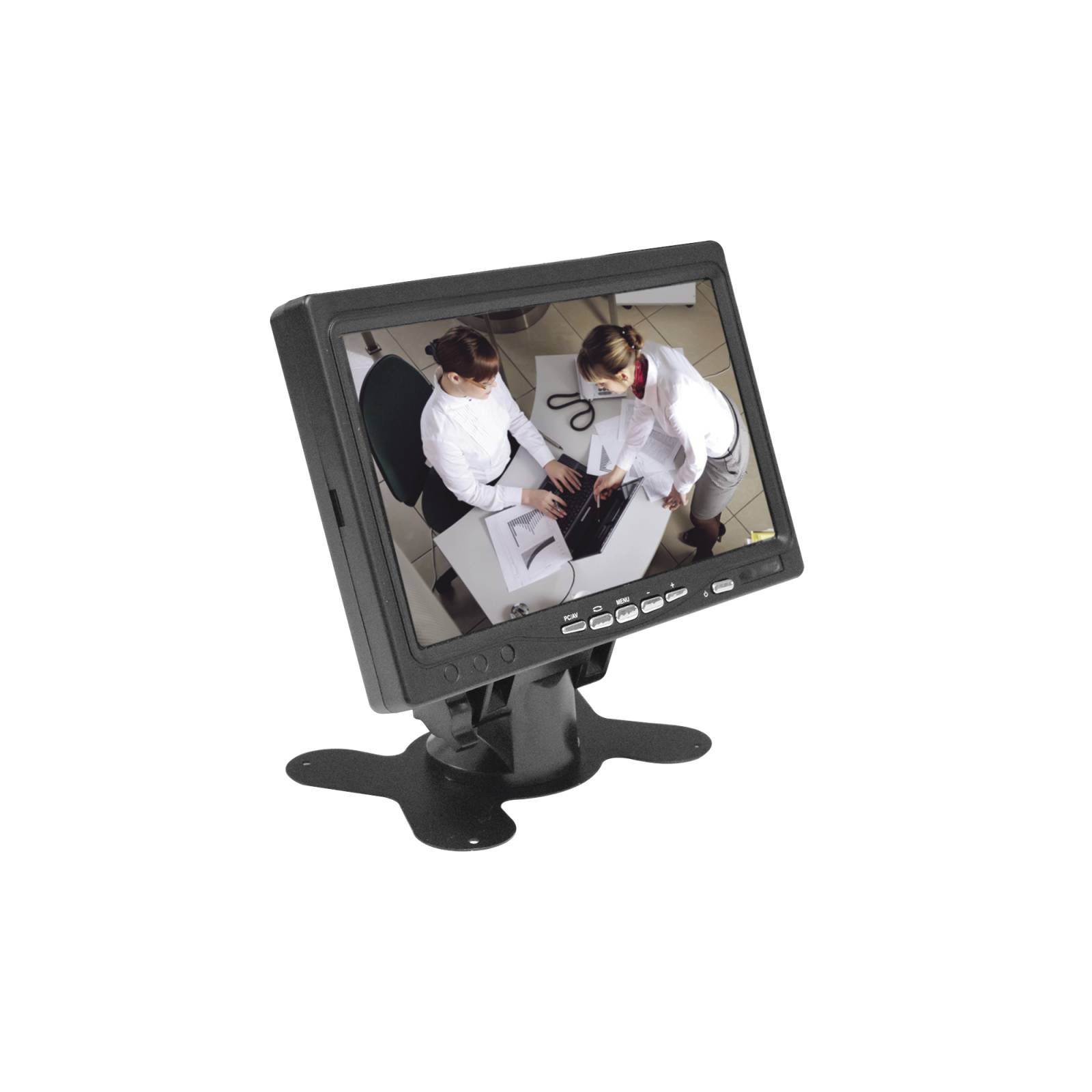 Monitor 7 TFT-LCD ideal para colocar en vehículos o DVR/NVR. Entradas de video HDMI, VGA y RCA (CVBS)