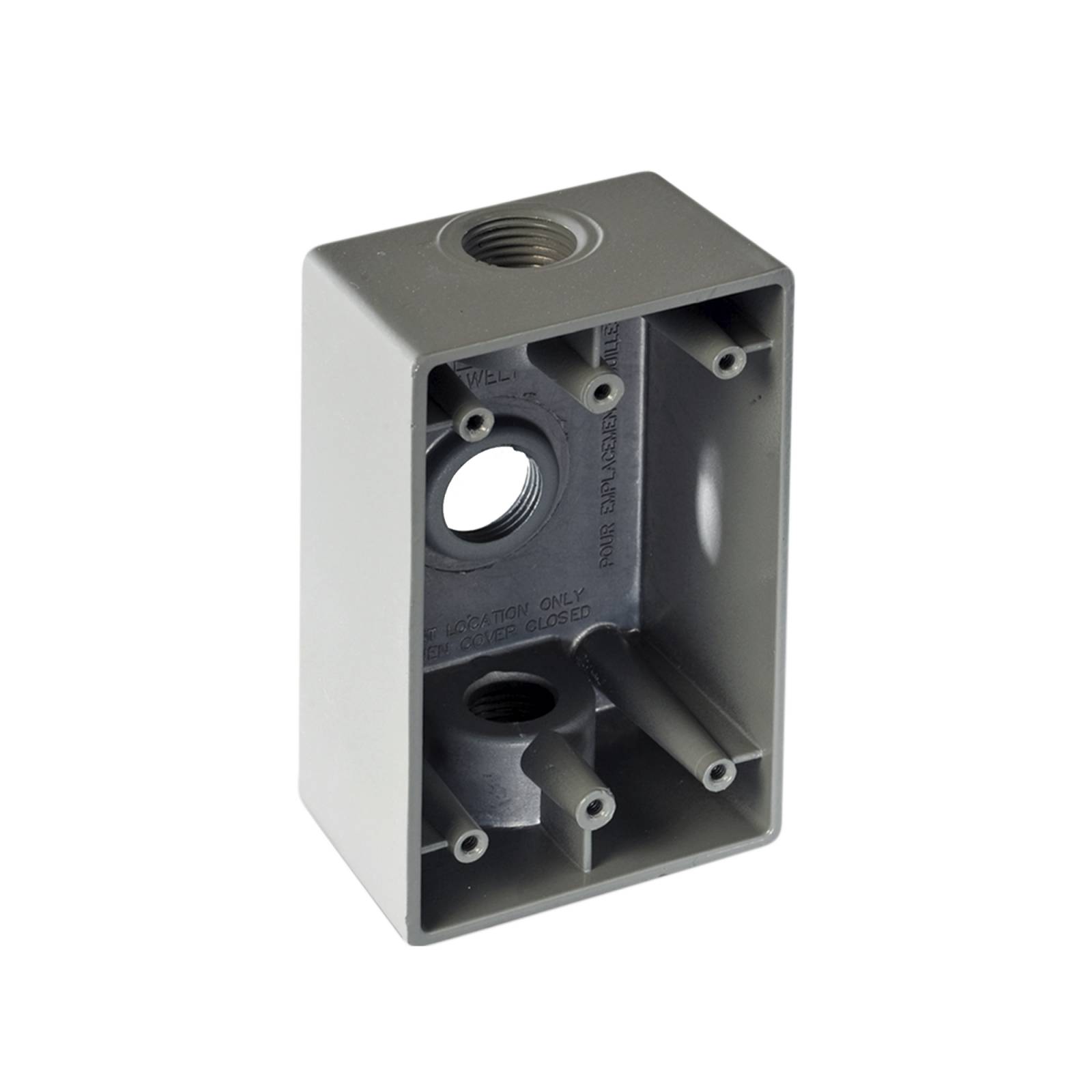 Caja Condulet FS de 1/2 ( 12.7 mm) con tres bocas a prueba de intemperie.