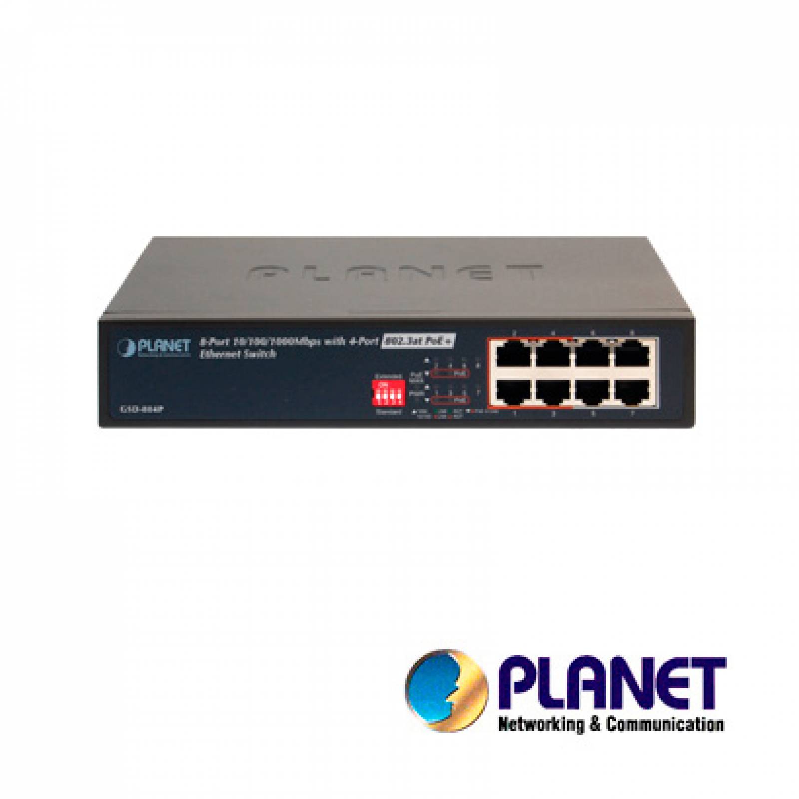 Switch No Administrable / Planet Gsd-804p / 8 Puertos Rj45