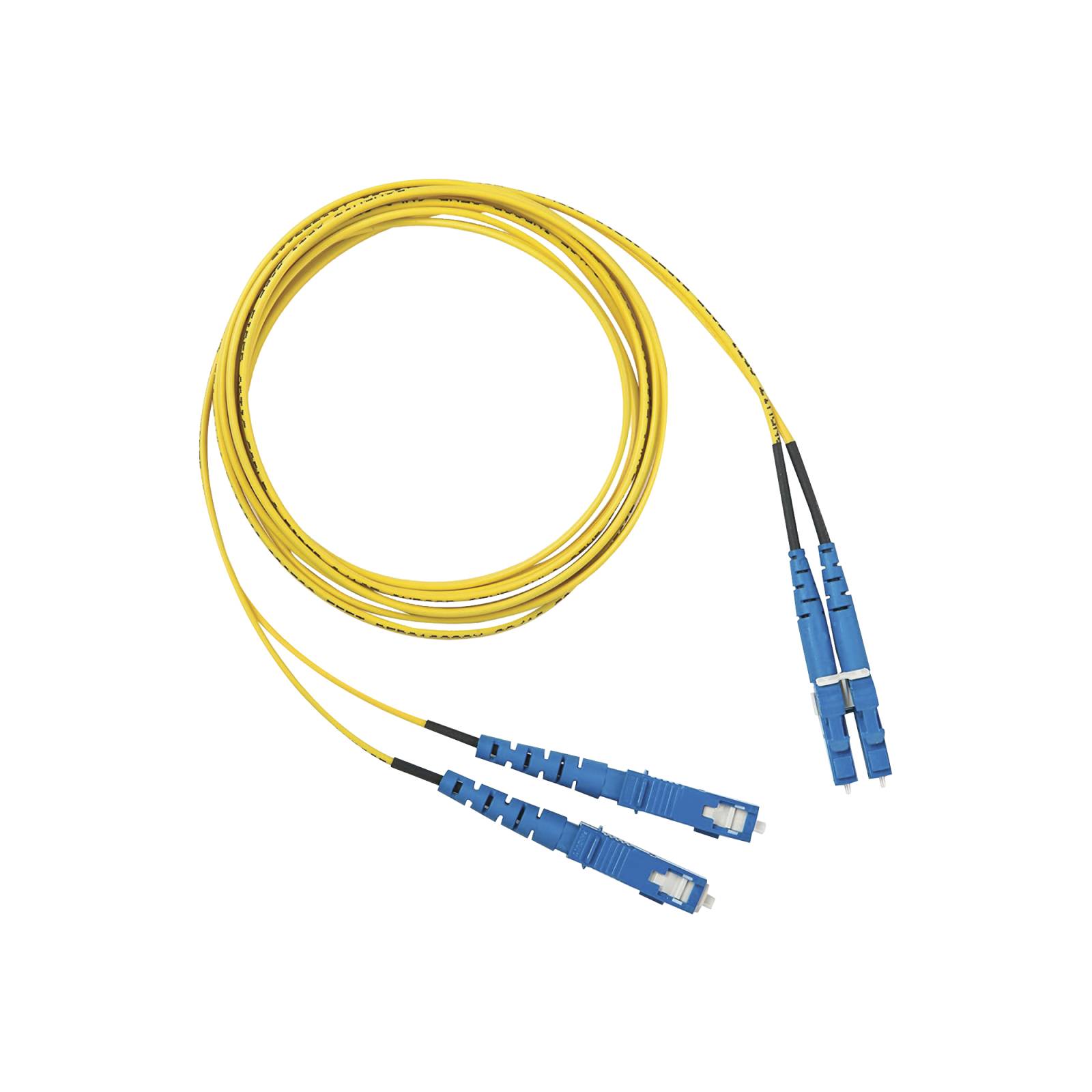 Jumper de Fibra Optica Monomodo 9/125 OS2, LC-SC Duplex, OFNR (Riser), Color Amarillo, 3 Metros