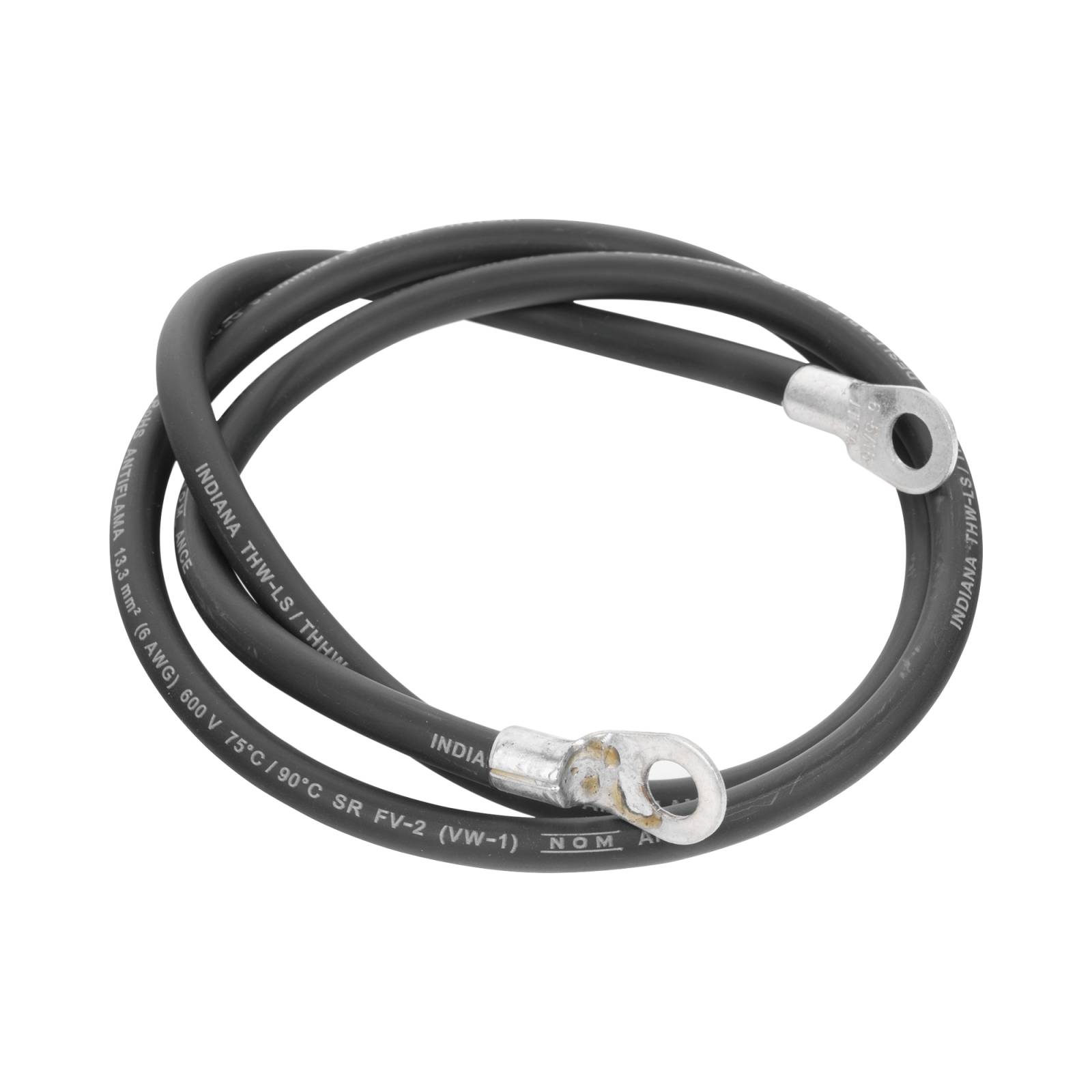 Jumper para Puesta a Tierra con Cable 6 AWG con Conectores de Ojo de 100 cm.