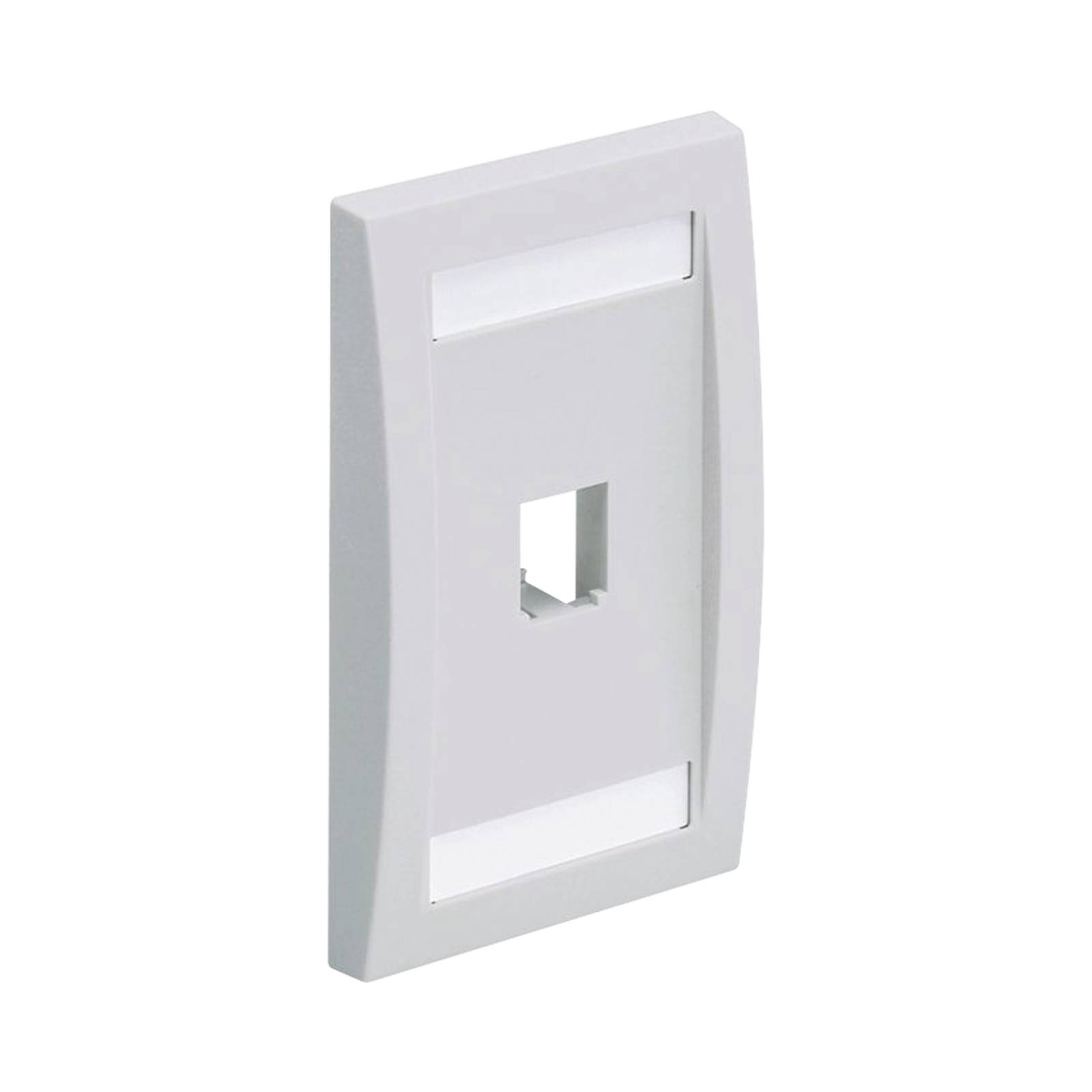 Placa de Pared Vertical Ejecutiva, Salida Para 1 Puerto Mini-Com, Con Espacios Para Etiquetas, Color Blanco