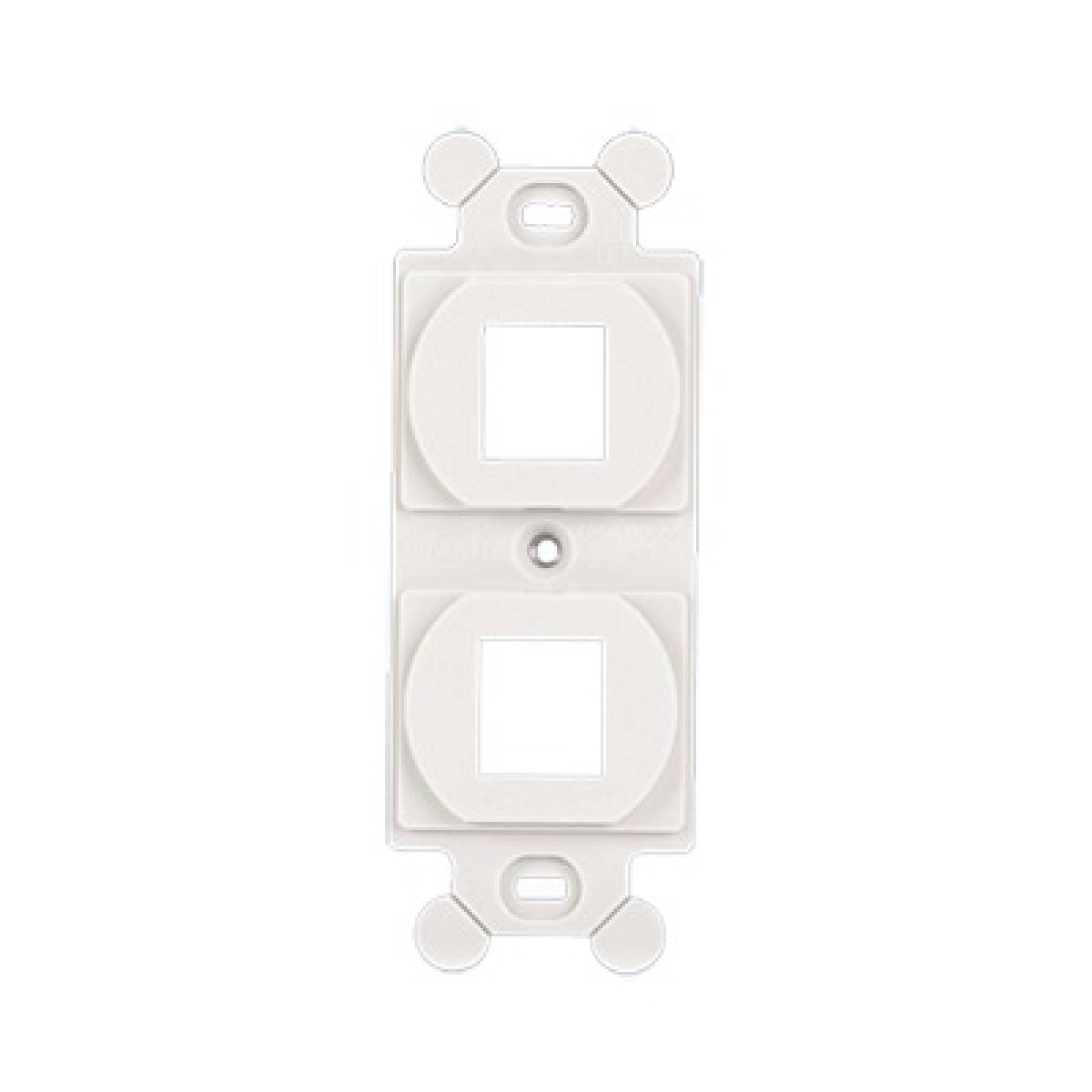 Marco de Módulo Dúplex, Para Placas Frontales Estándar NEMA 106, Acepta 2 Módulos Keystone, Color Blanco