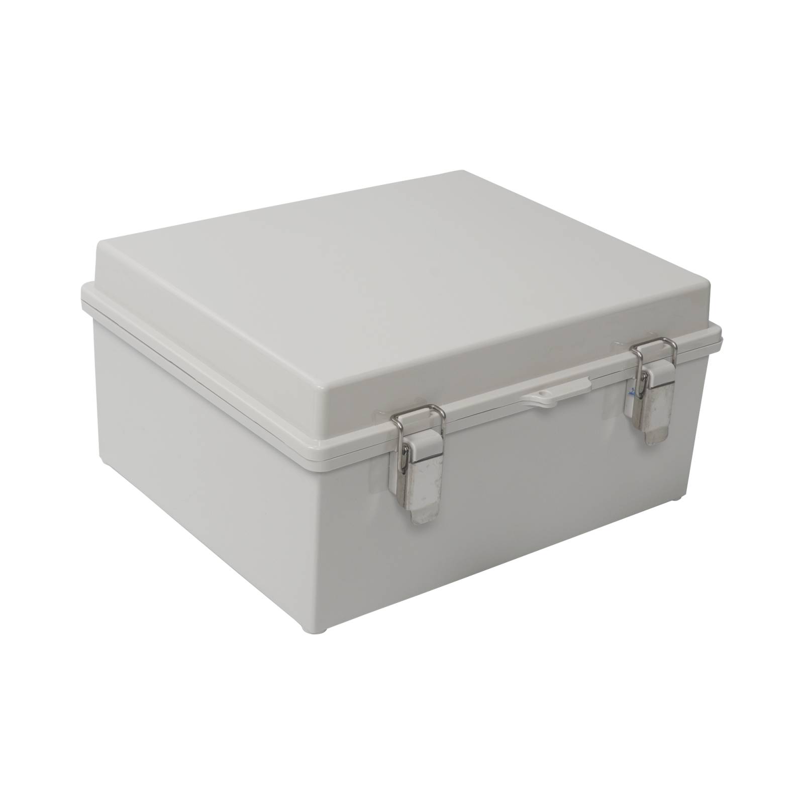 Gabinete de Plástico ABS, Uso en Intemperie (300 x 300 x 180 mm) Cierre por Broche.