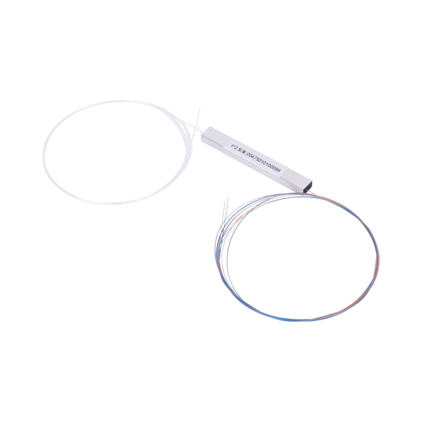 Splitter (Divisor Óptico) tipo PLC, de 1x2, balanceado (50/50) para fusión (sin conectores)