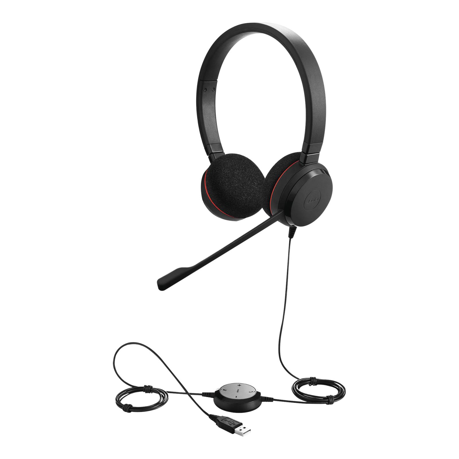 Jabra Evolve 20 DUO con conexión USB, micrófono con cancelación de ruido de ultima generación, configuración Plug and Play (4999-829-209)