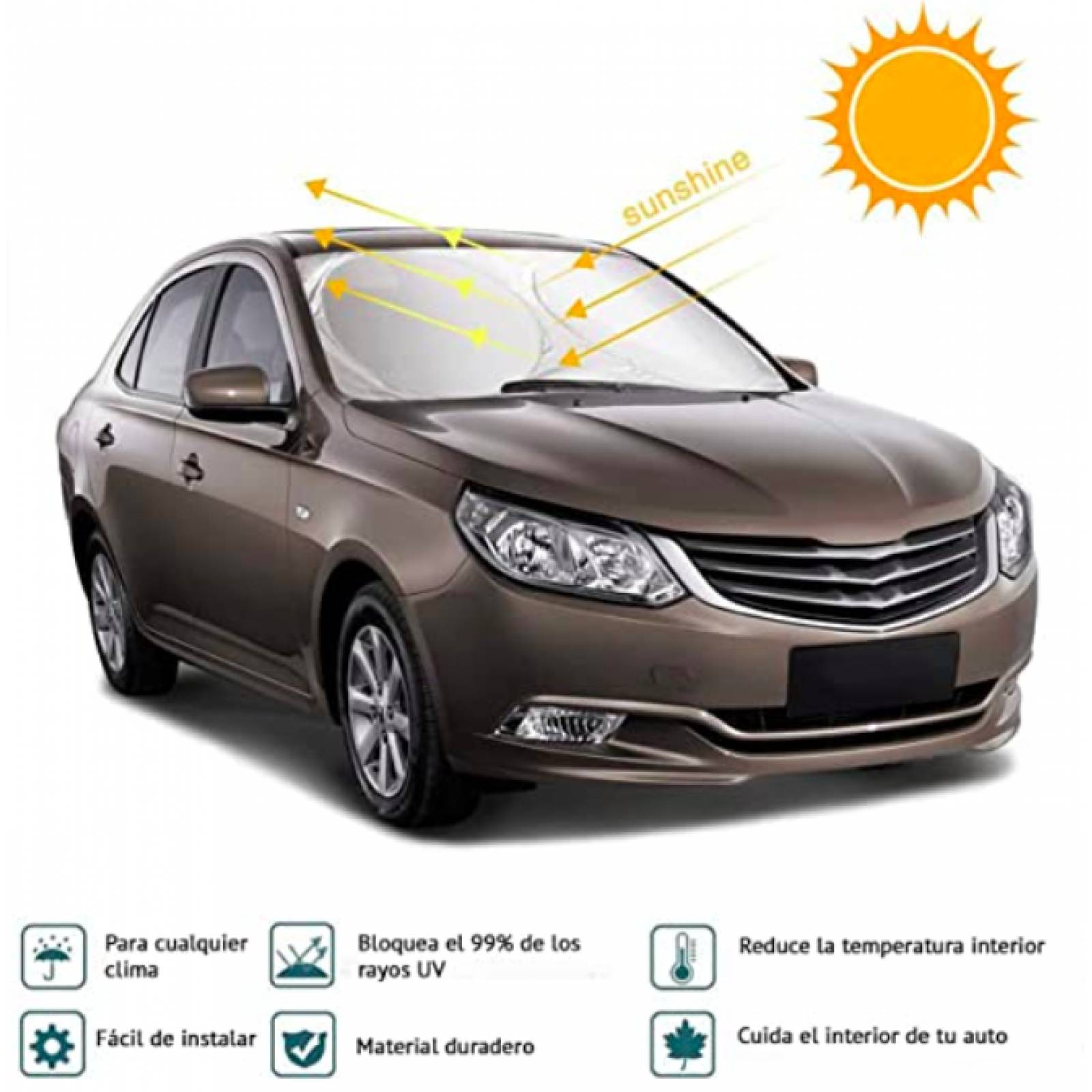 Parasol Para Parabrisas Automotriz Tipo Lente Pieza Anti Sol