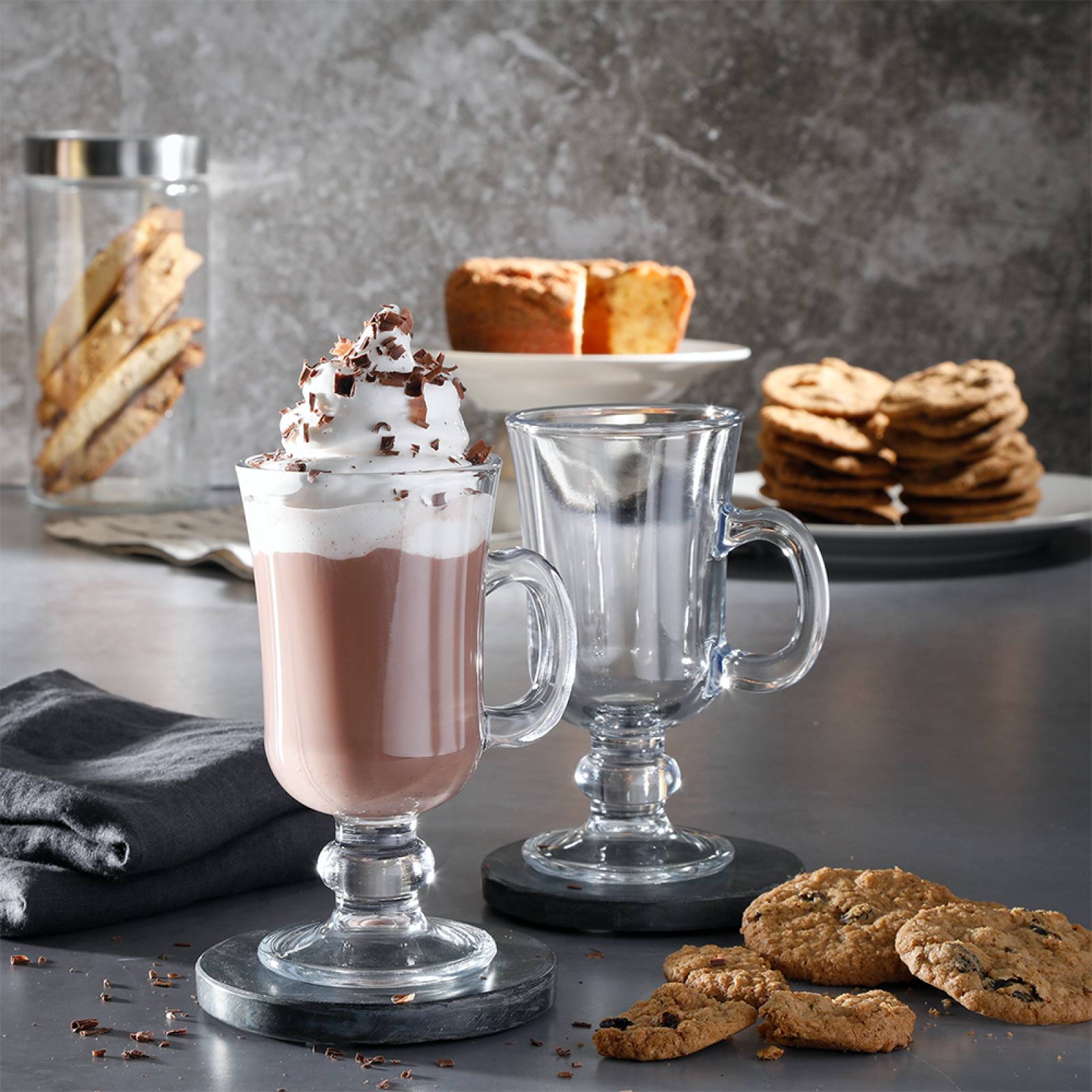 Juego de 4 Tazas Para Capuchino Vidrio 225 ml