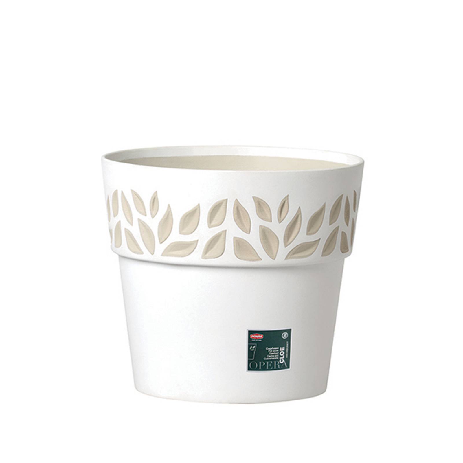 Maceta Blanca Italiana Con Decorado 30 cm