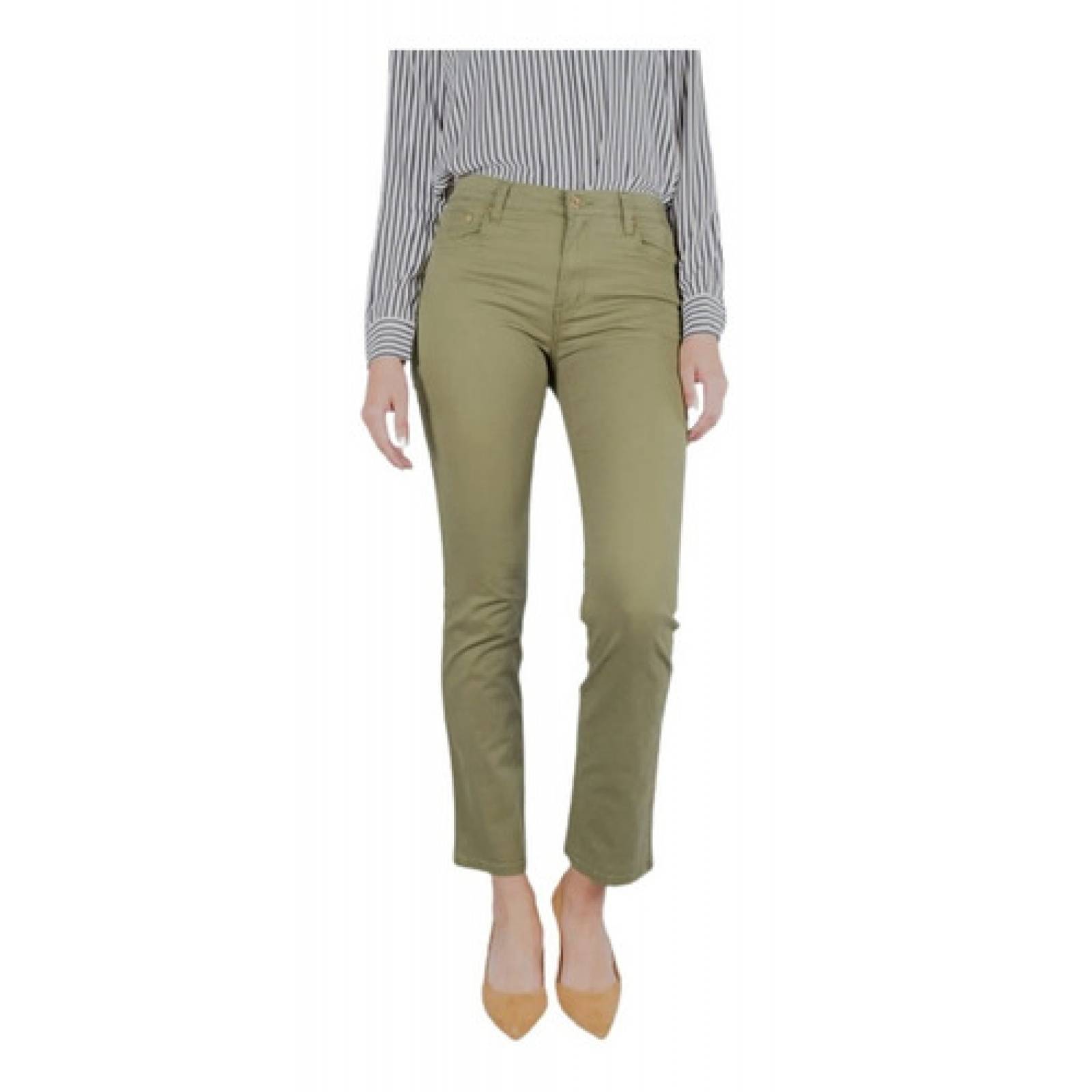 Pantalón Casual Mujer Oggi Blanco 59103127 Gabardina Stretch