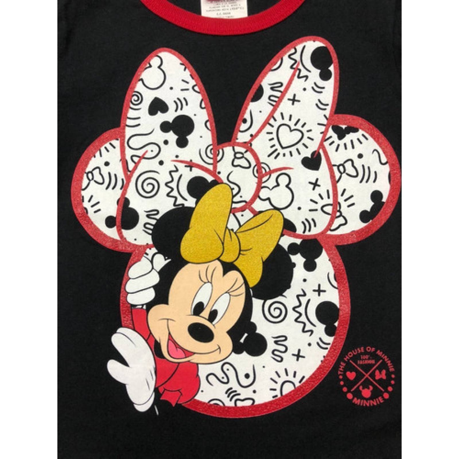 Blusa Minnie Manga Larga Niña Disney Oficial 100  Original