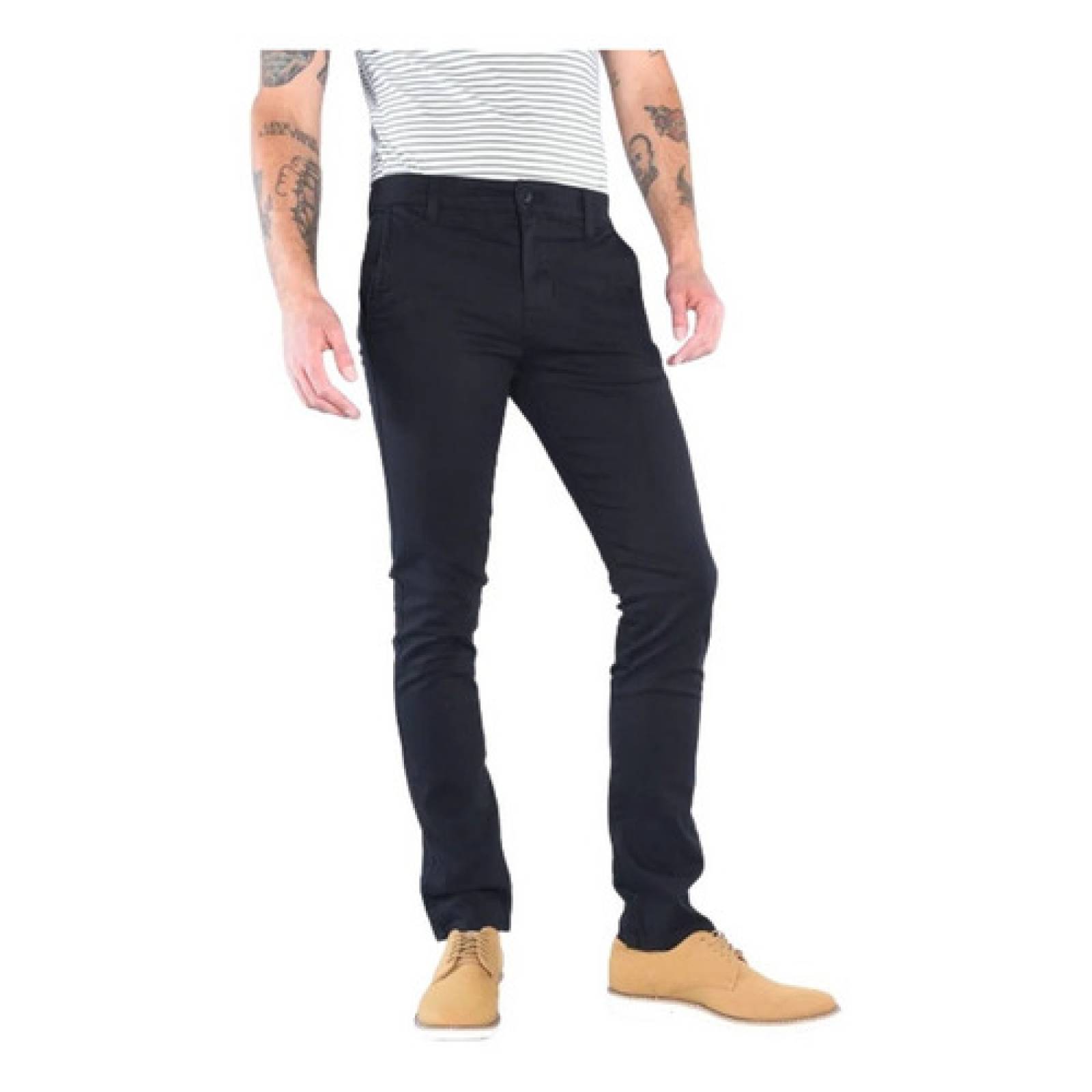 Oggi Jeans Slim Para Hombre Chinos Gabardina Negro