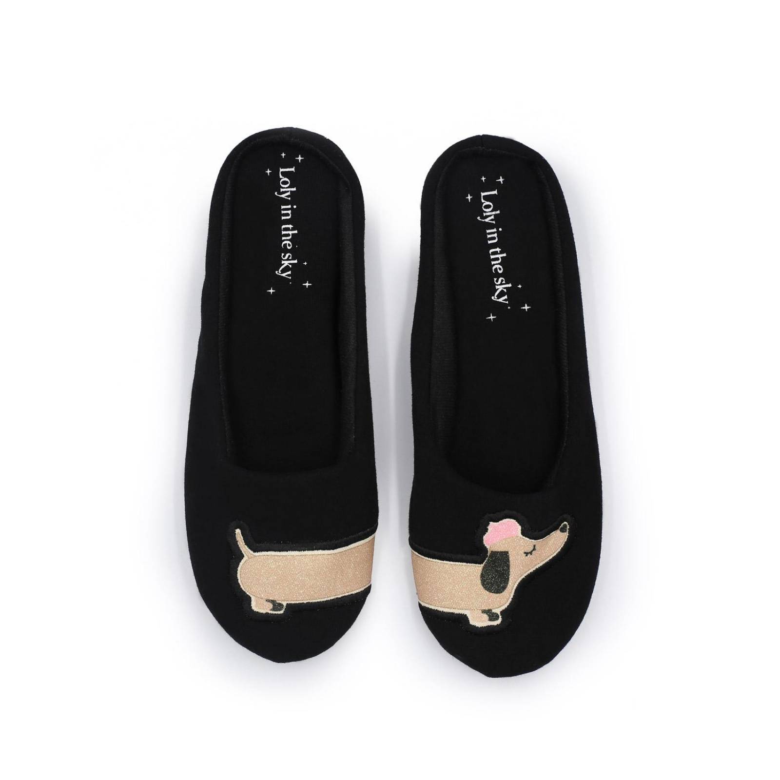 Pantufla Negra Nap Puppy Loly in the sky