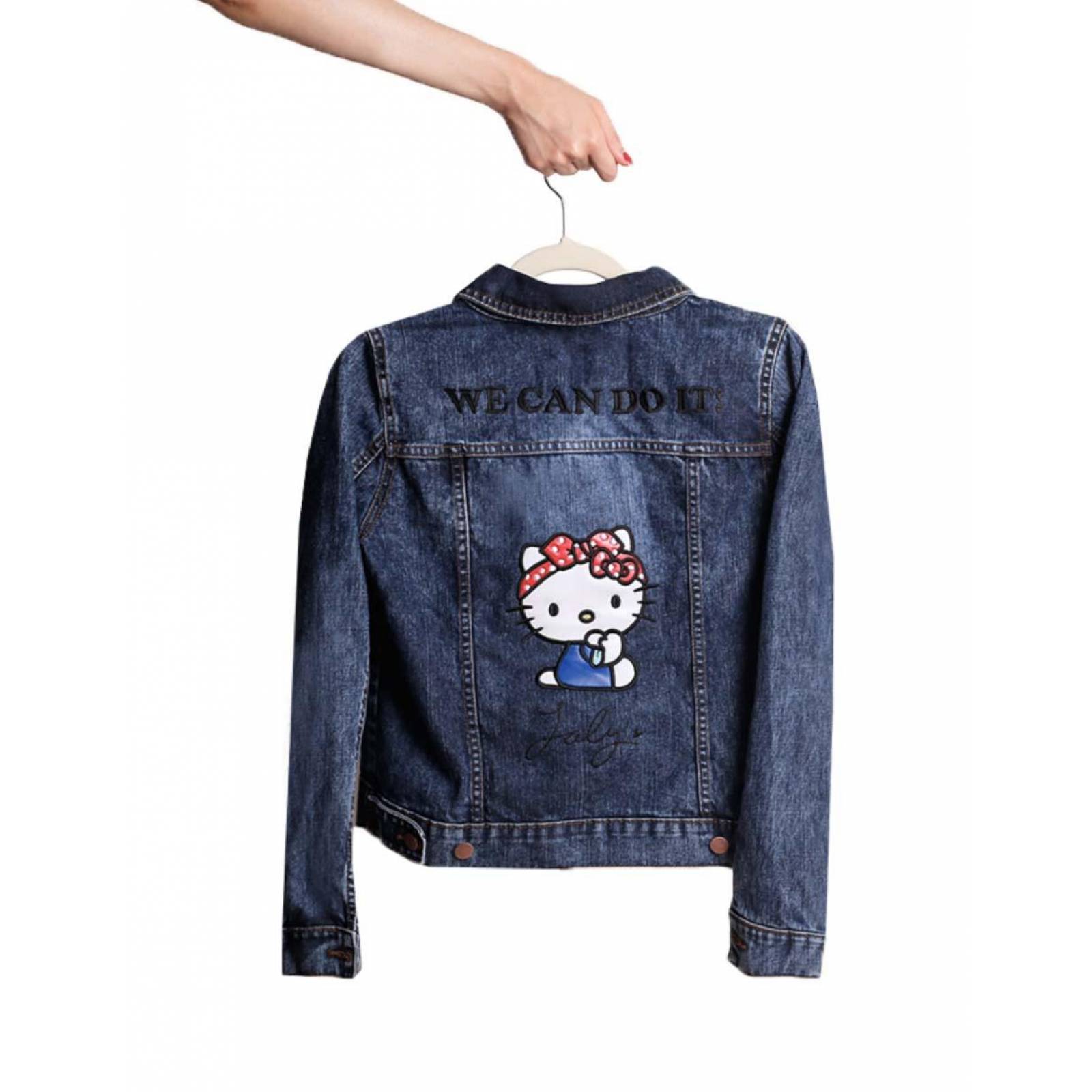 Chamarra de Mezclilla Azul de Mujer Hello Kitty Power Jacket Loly In The Sky 