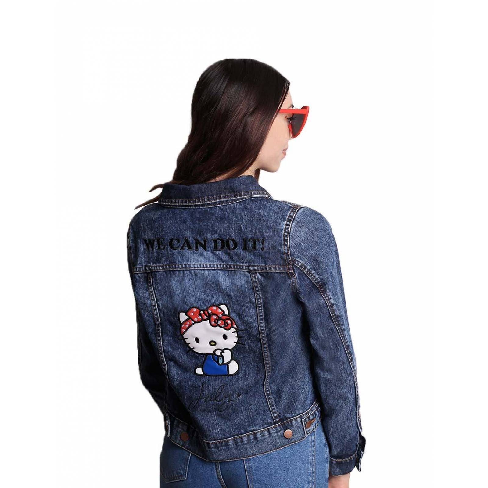 Chamarra de Mezclilla Azul de Mujer Hello Kitty Power Jacket Loly In The Sky 