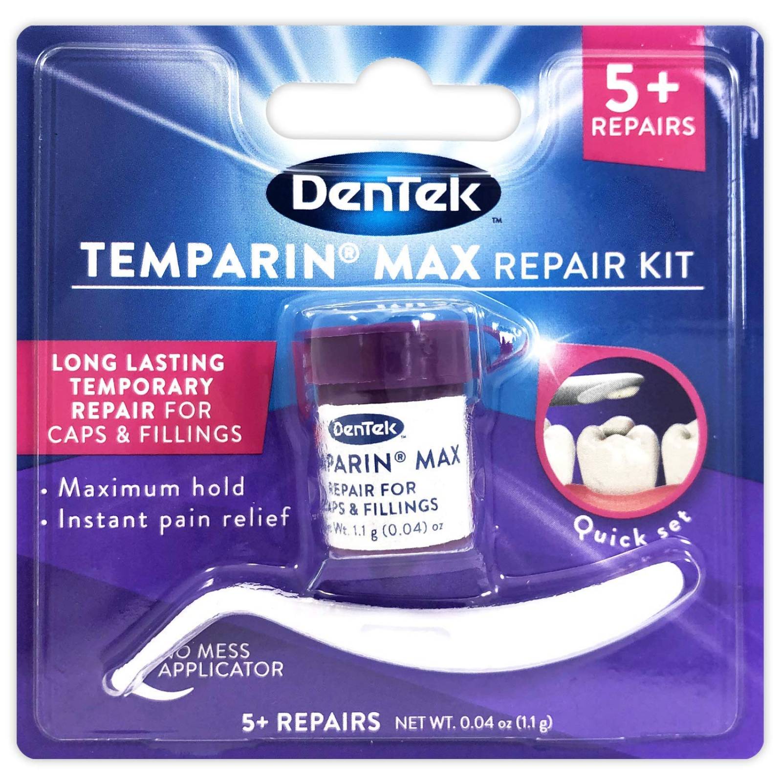 DenTek Temparin Max Lost Filling and Loose Cap Repair Kit, One Step Formula