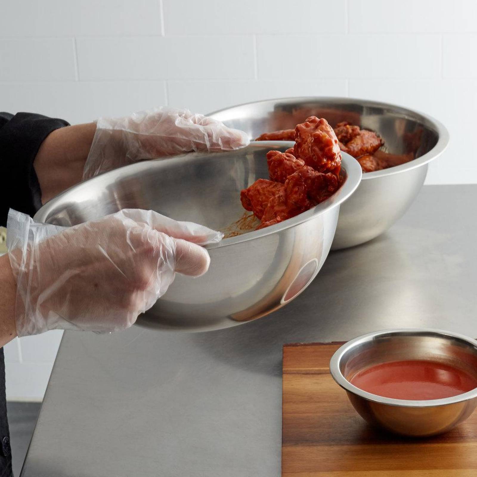 Choice, 5 Qt. Tazón de mezcla de acero inoxidable de peso estándar 