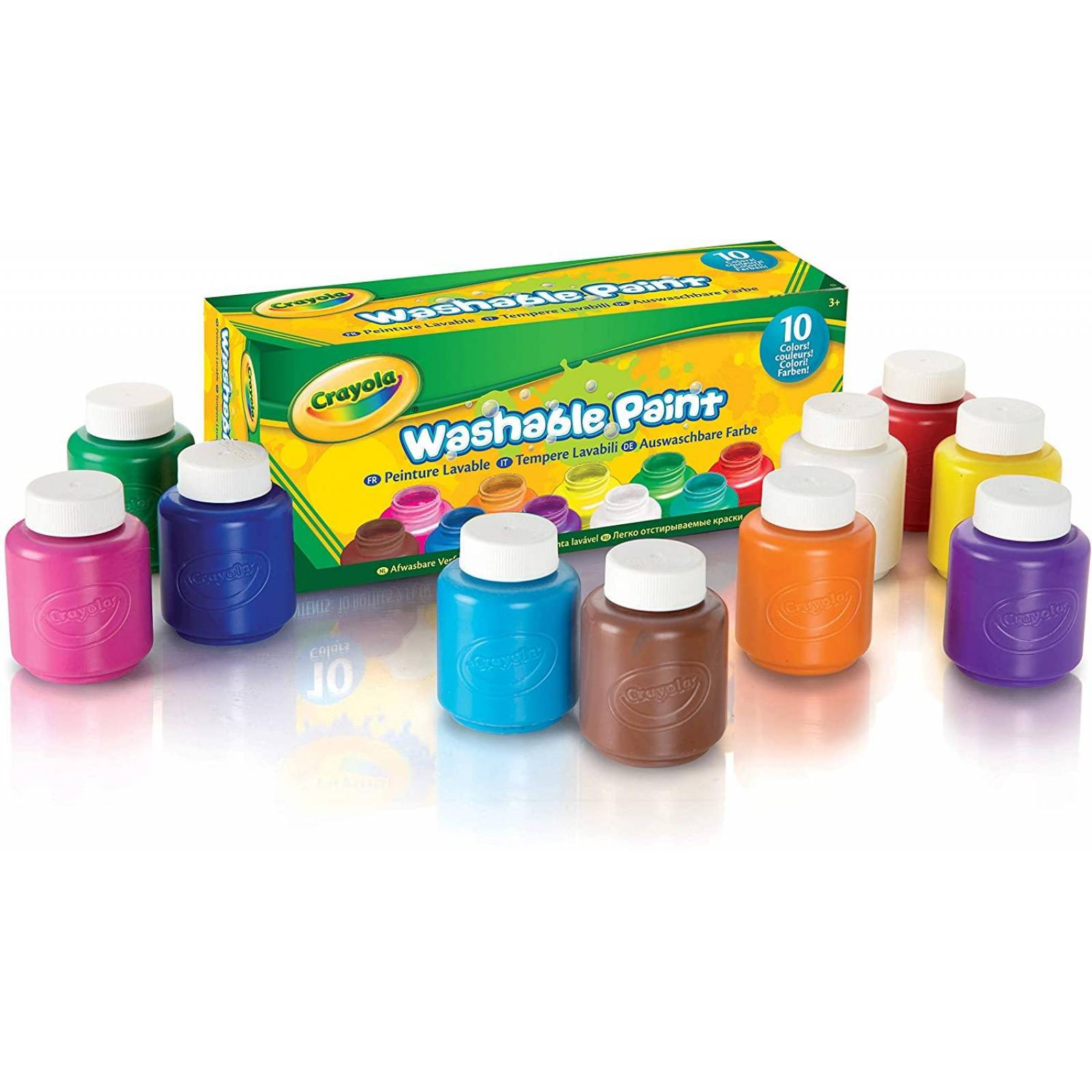 Crayola. Pintura lavable, 10 colores surtidos 