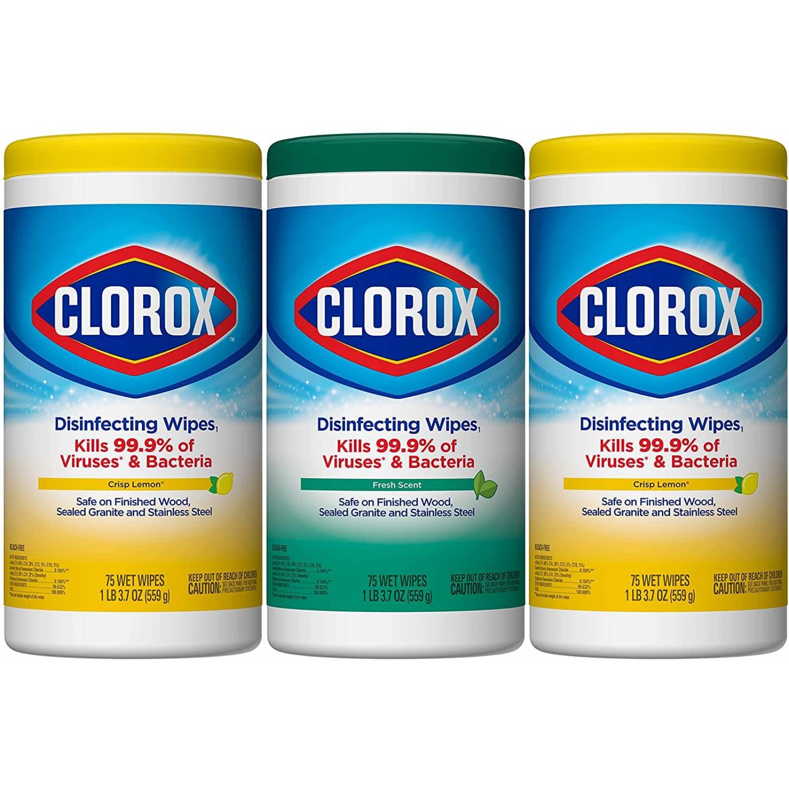 Clorox. Toallitas desinfectantes (paquete de 3)