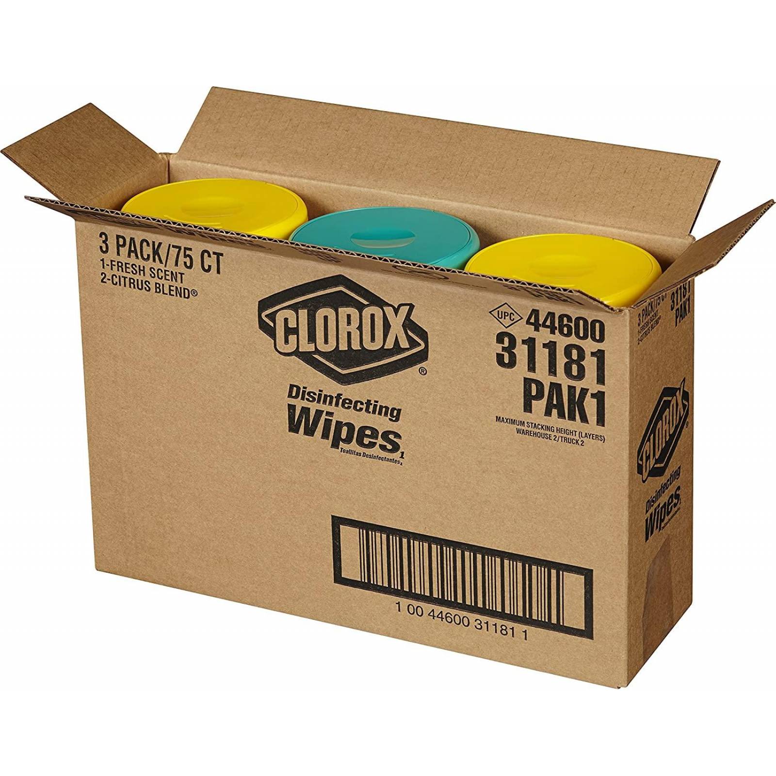 Clorox. Toallitas desinfectantes (paquete de 3)