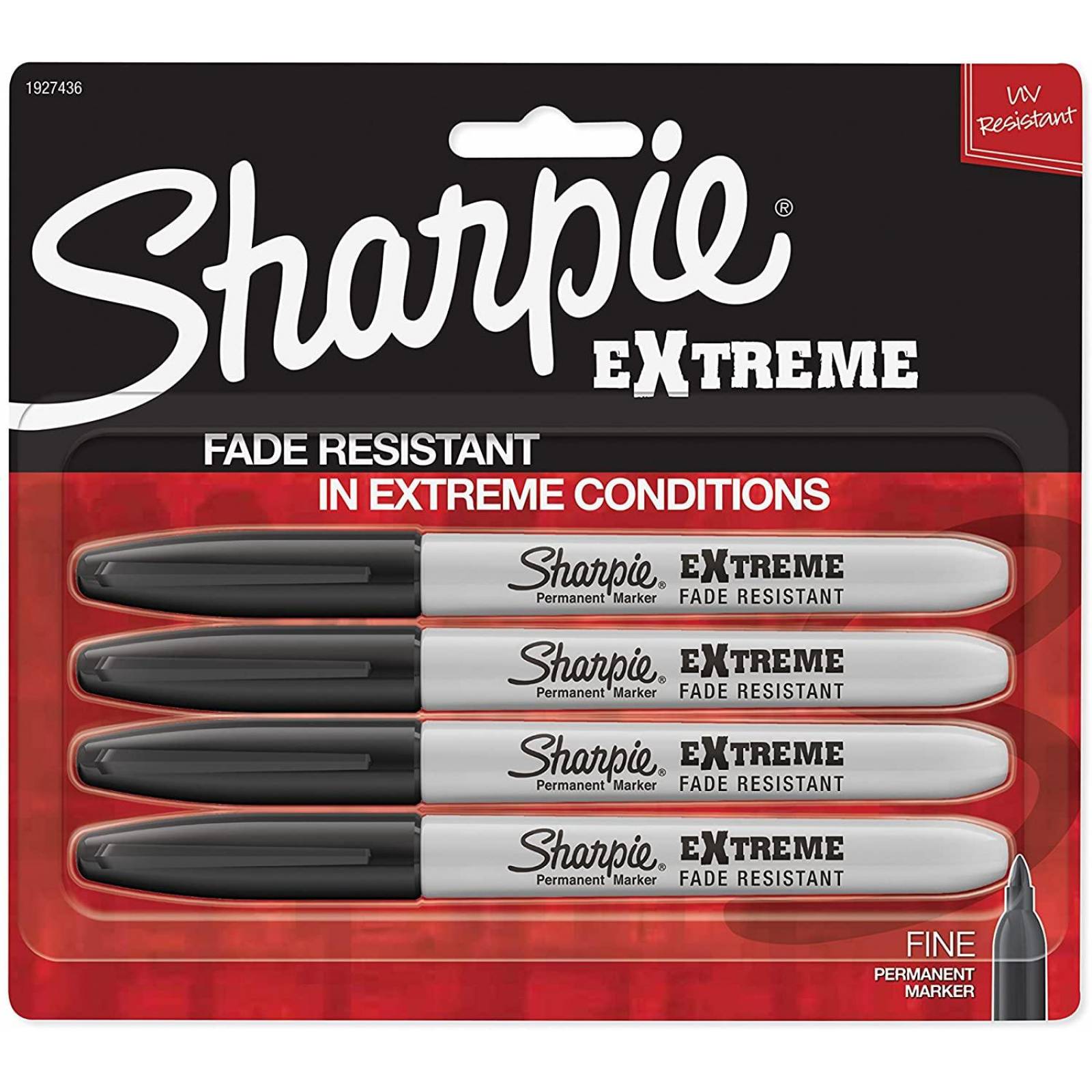 Sharpie Extreme marcadores permanentes, negro, 4 unidades 